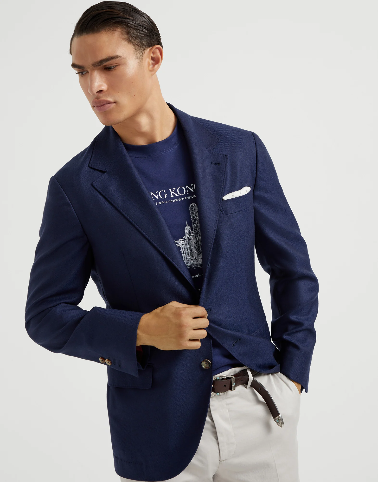 Twill unconstructed blazer