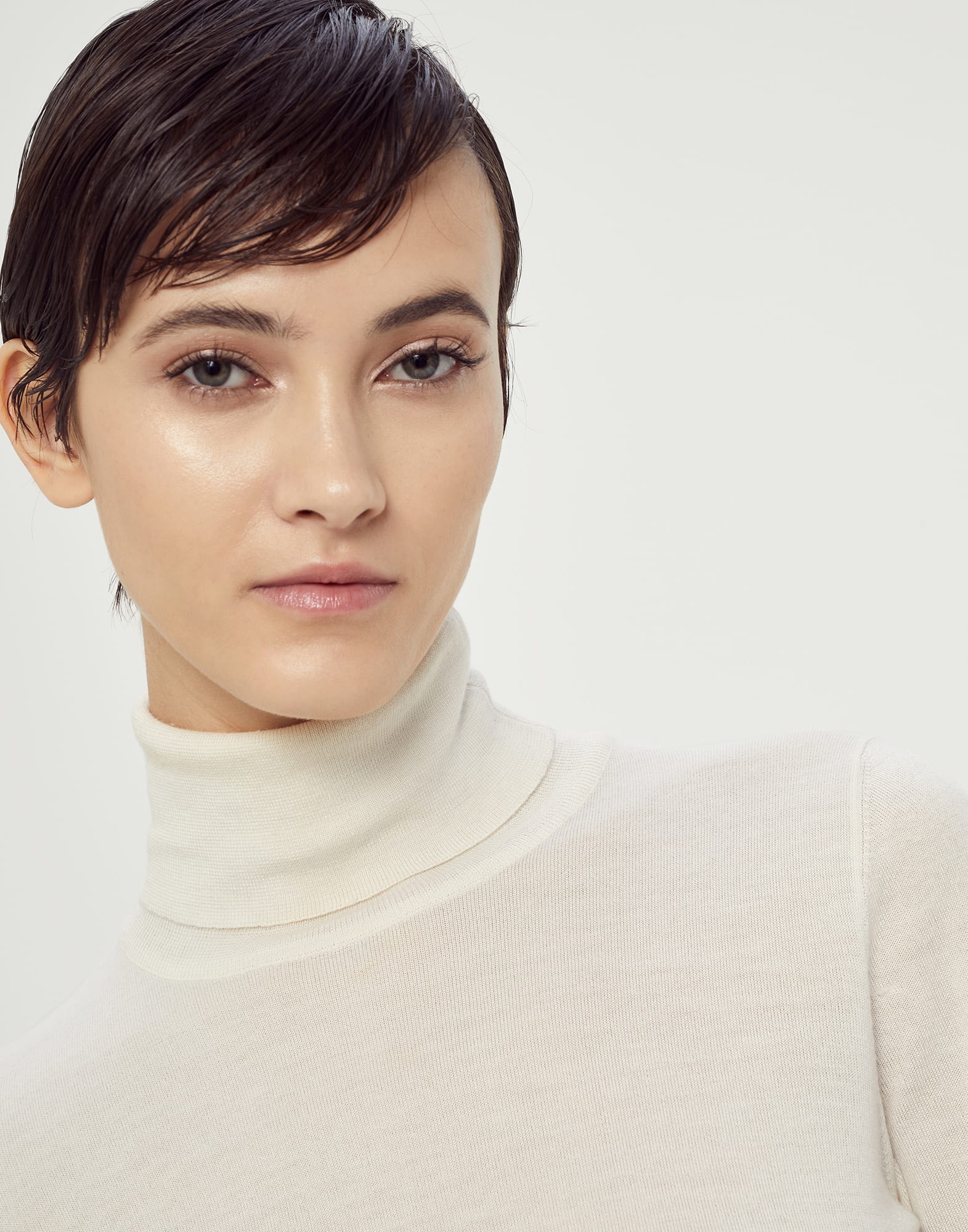 Cashmere and silk lightweight turtleneck sweater
