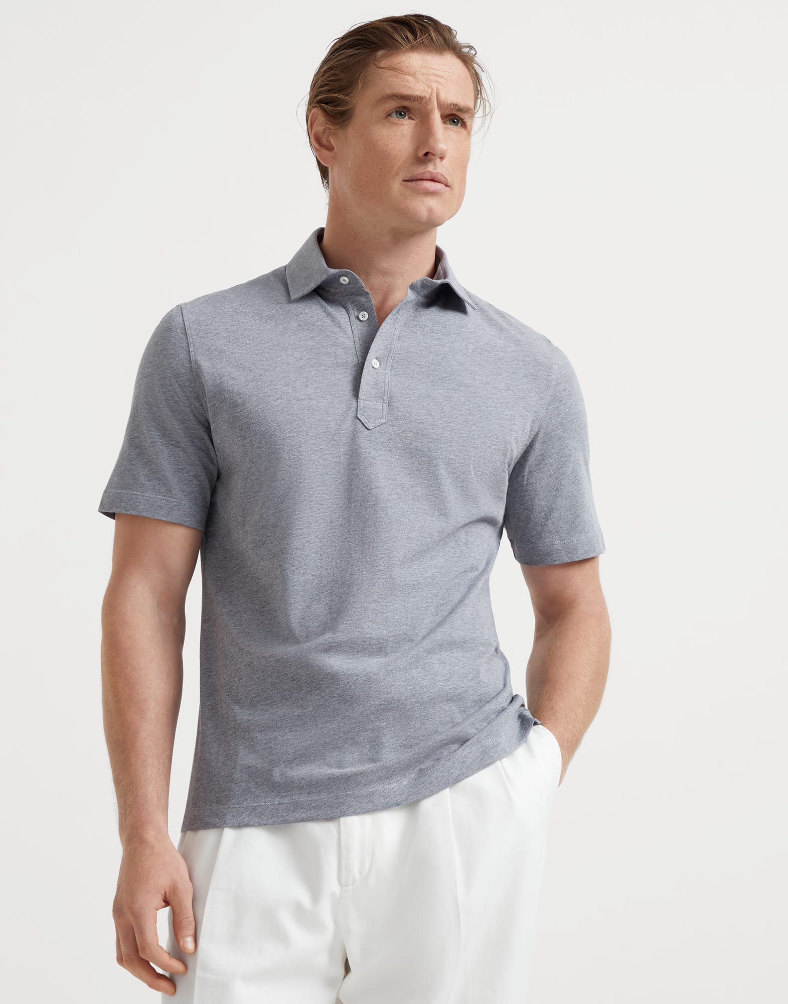 Polo with shirt collar
