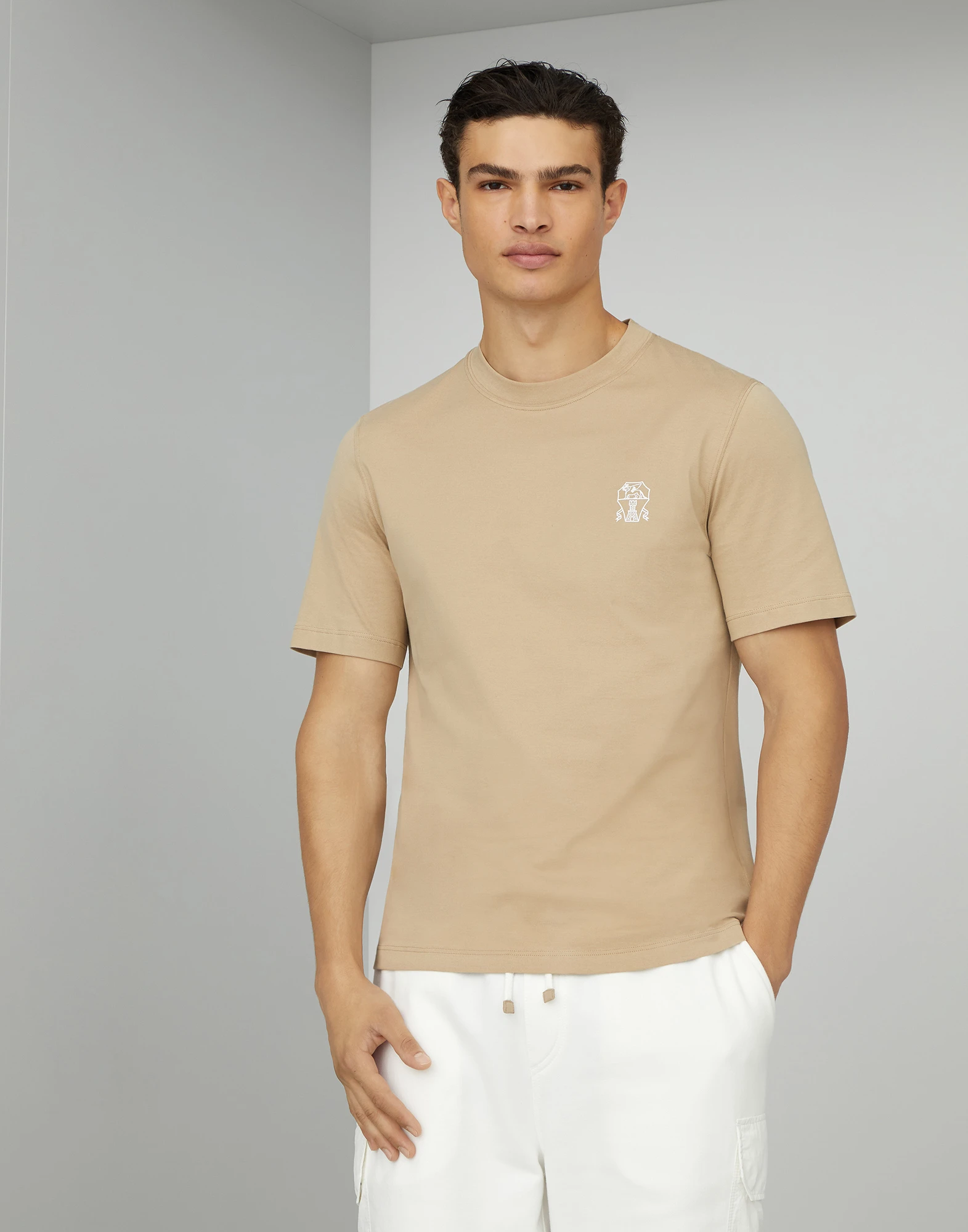 Cotton jersey T-shirt with printed logo