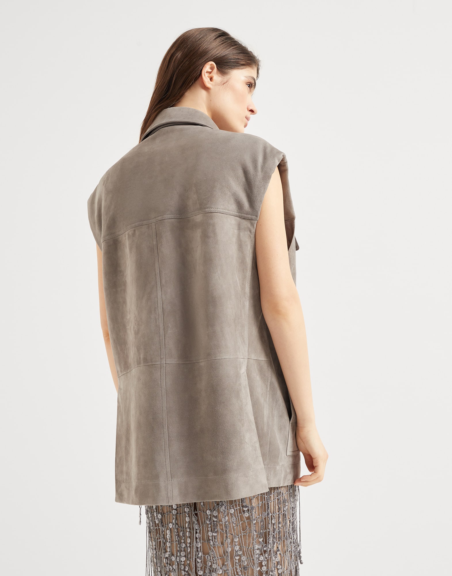 Couture suede vest