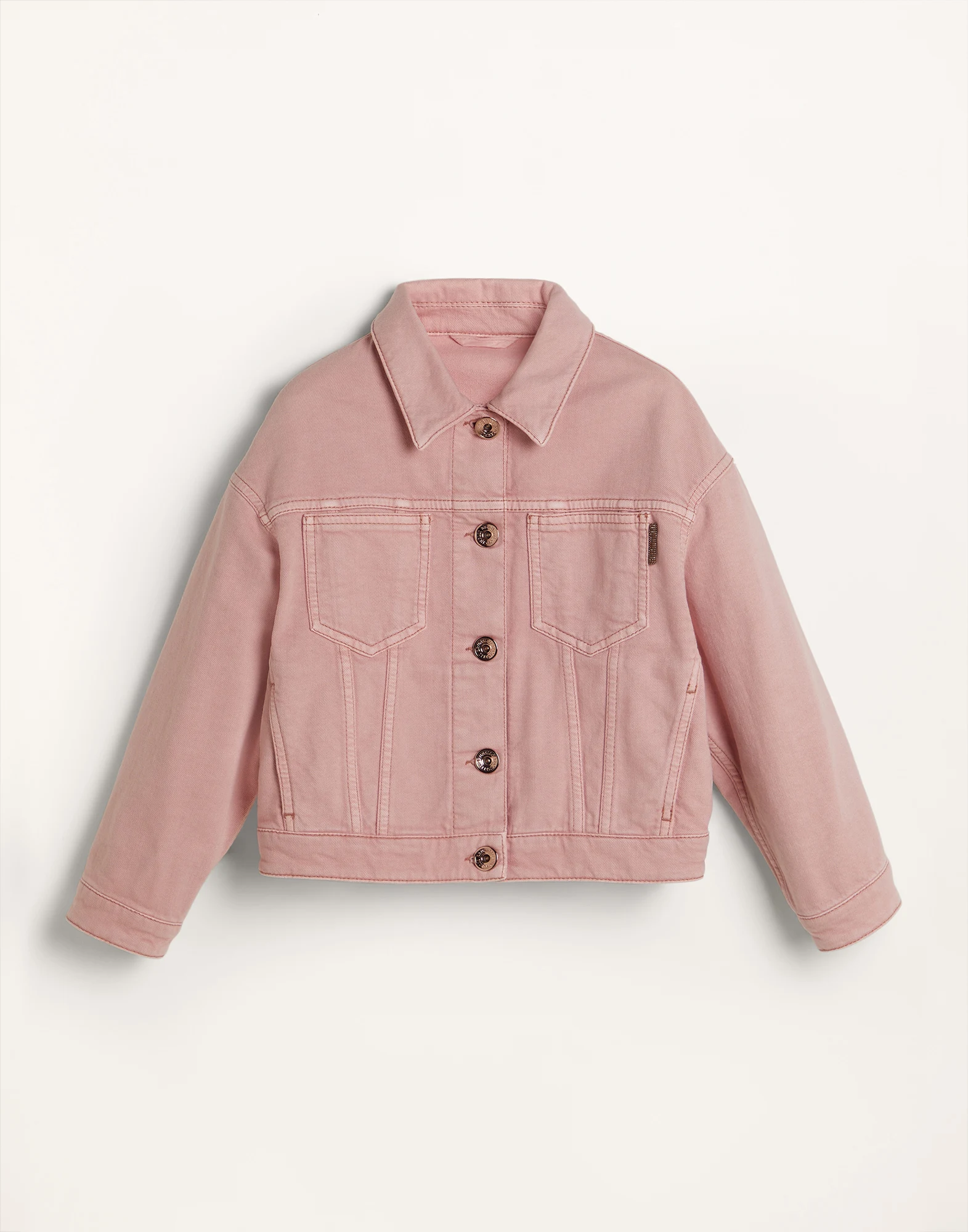 Dyed comfort soft denim four-pocket jacket with monili