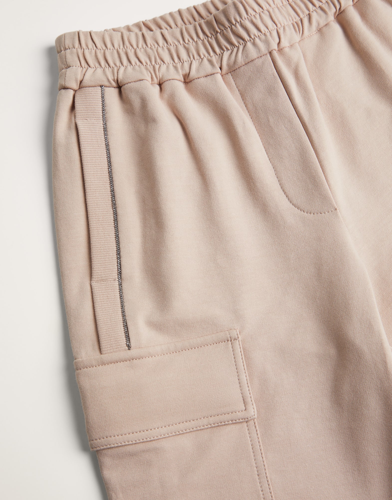 Comfort cotton lightweight French terry cargo trousers