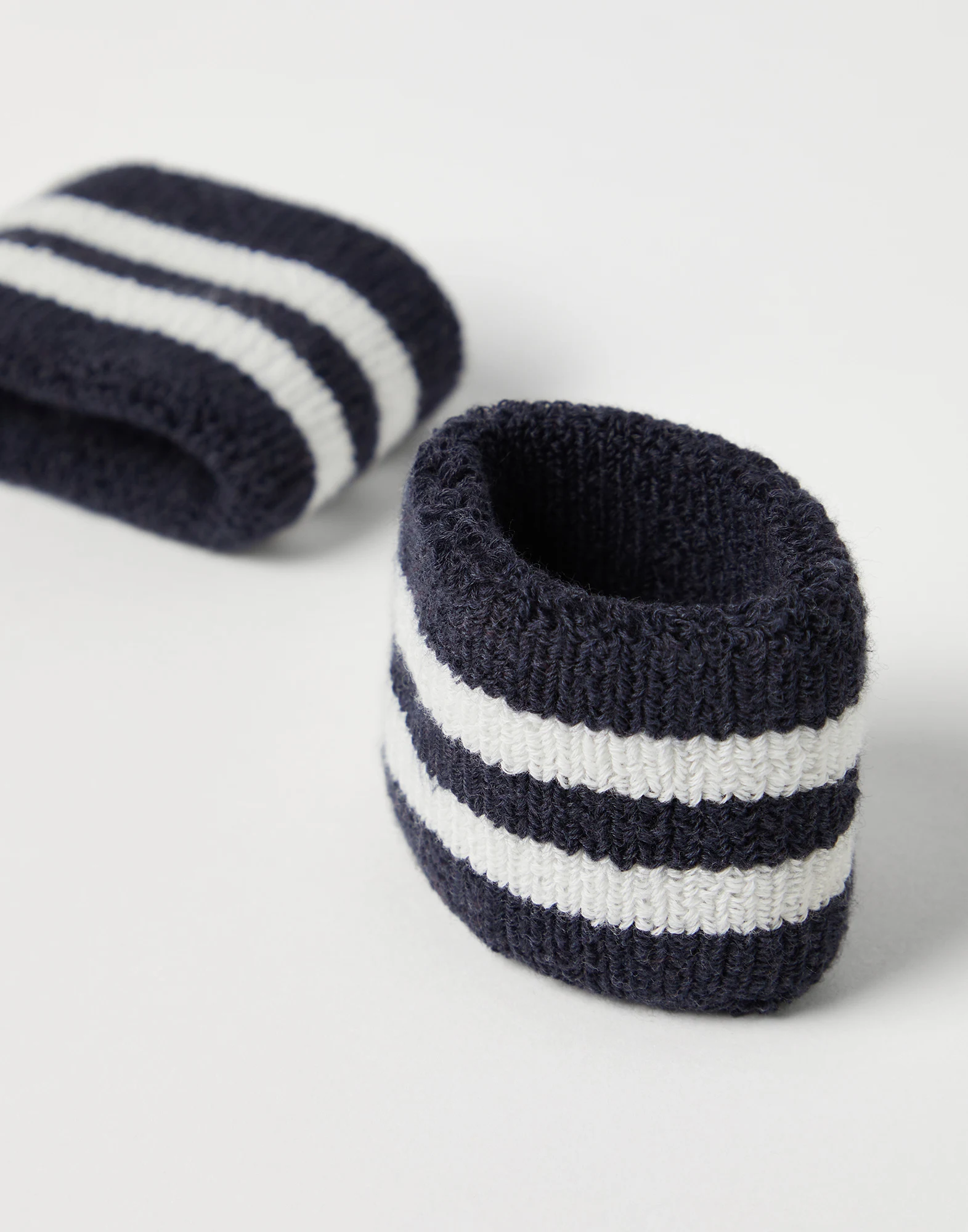 Techno cotton striped sweatbands
