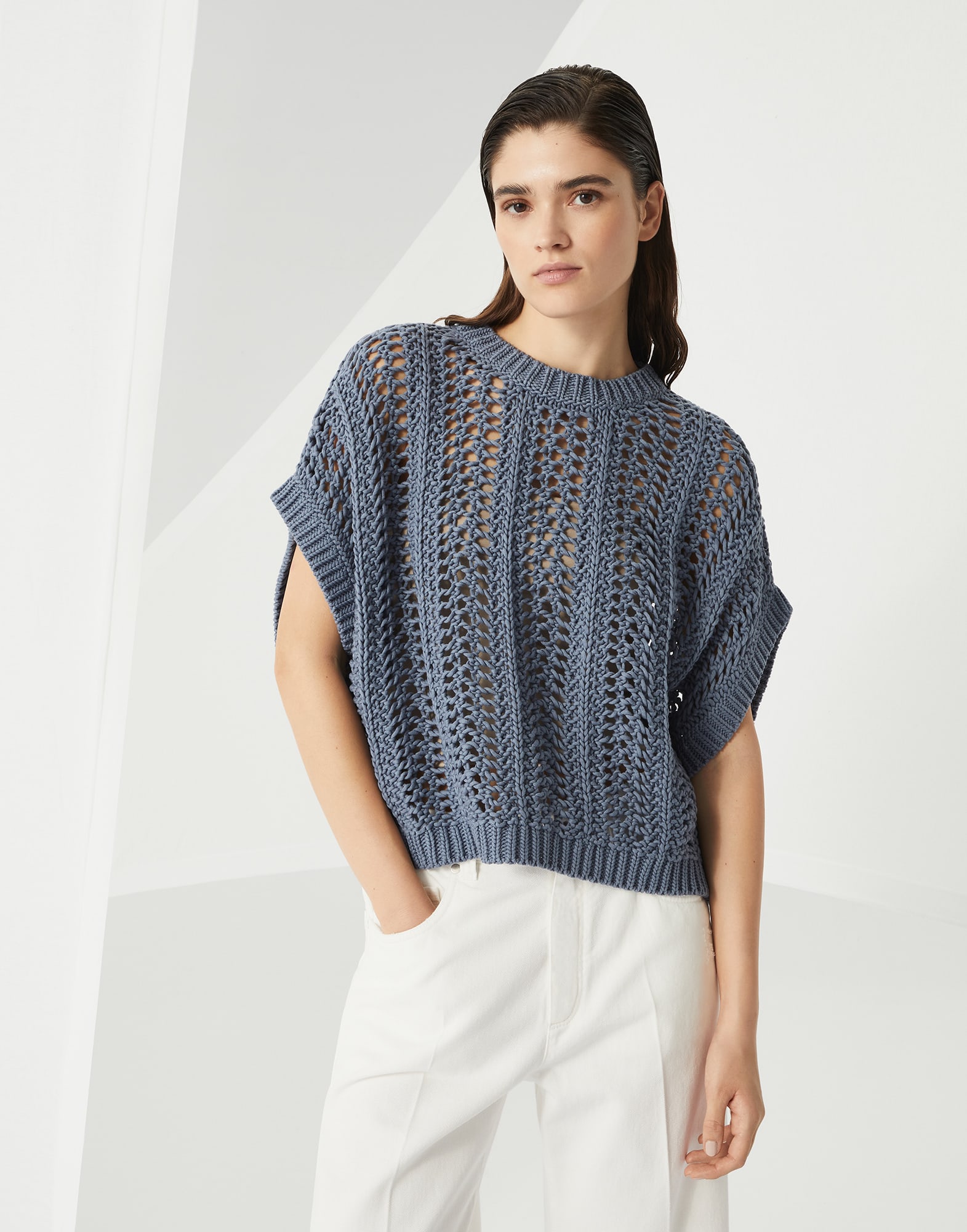 Ribbed Net sweater