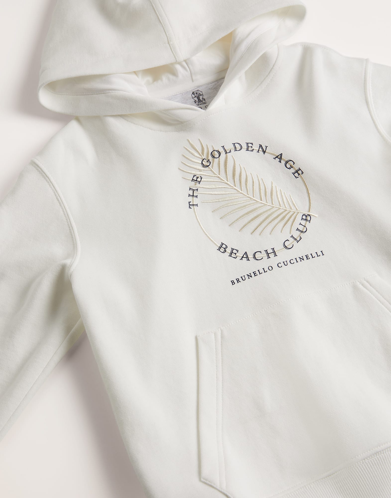 Techno cotton hooded sweatshirt with print and embroidery