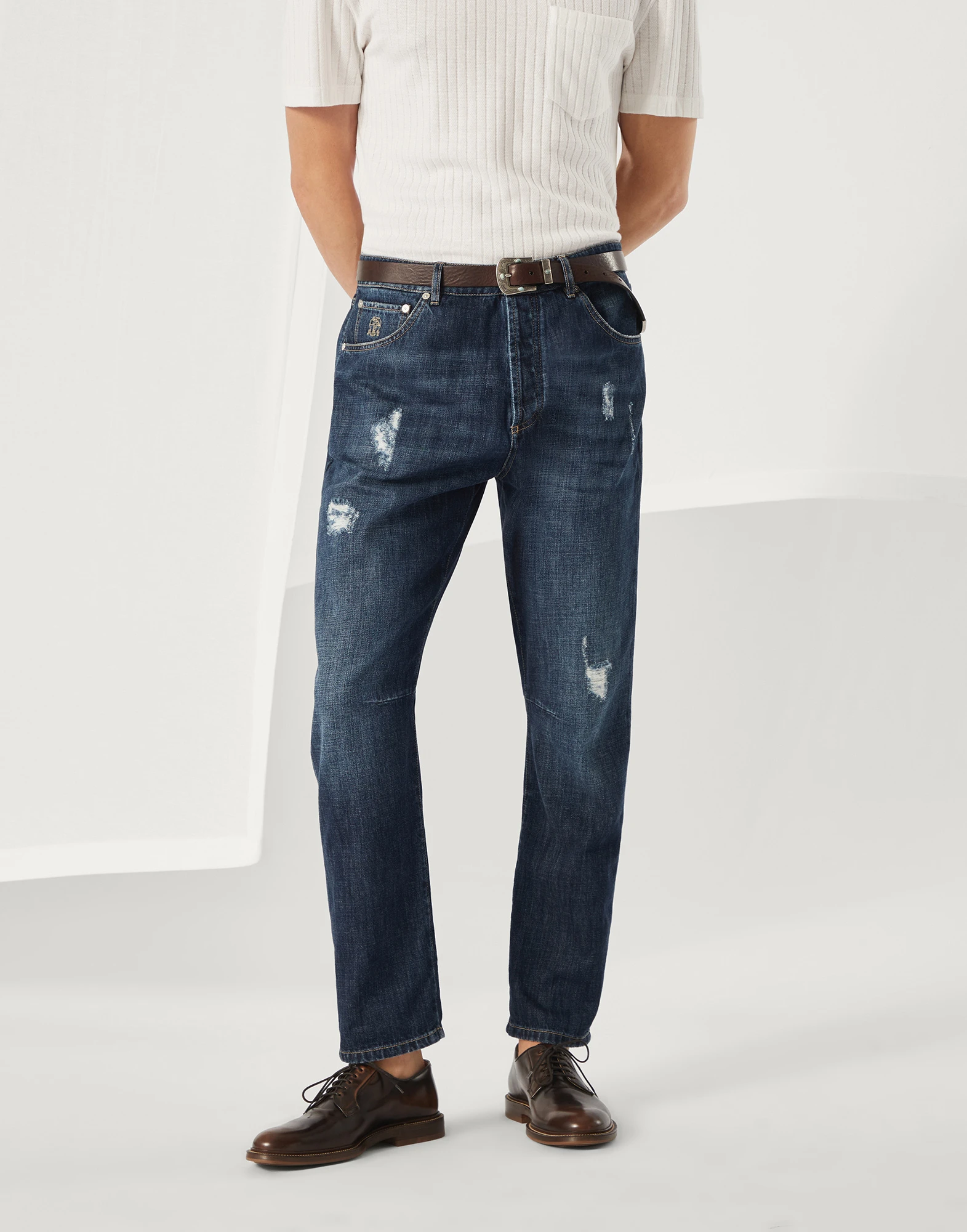 Leisure fit five-pocket trousers