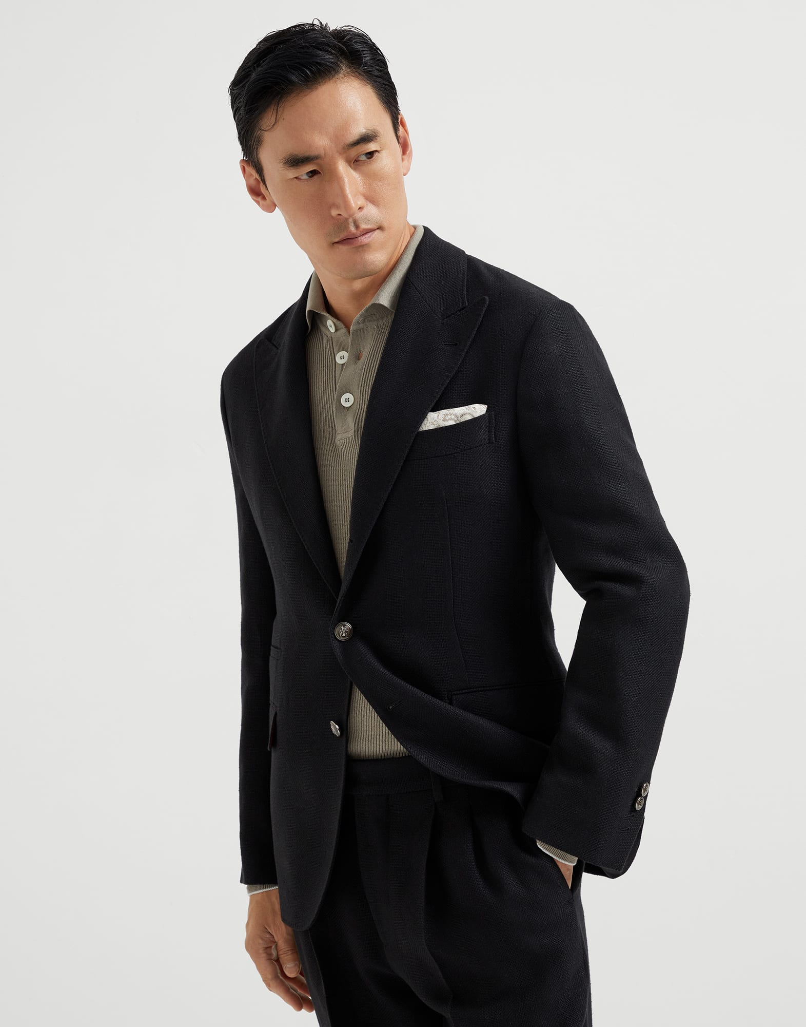 Blazer with peak lapel