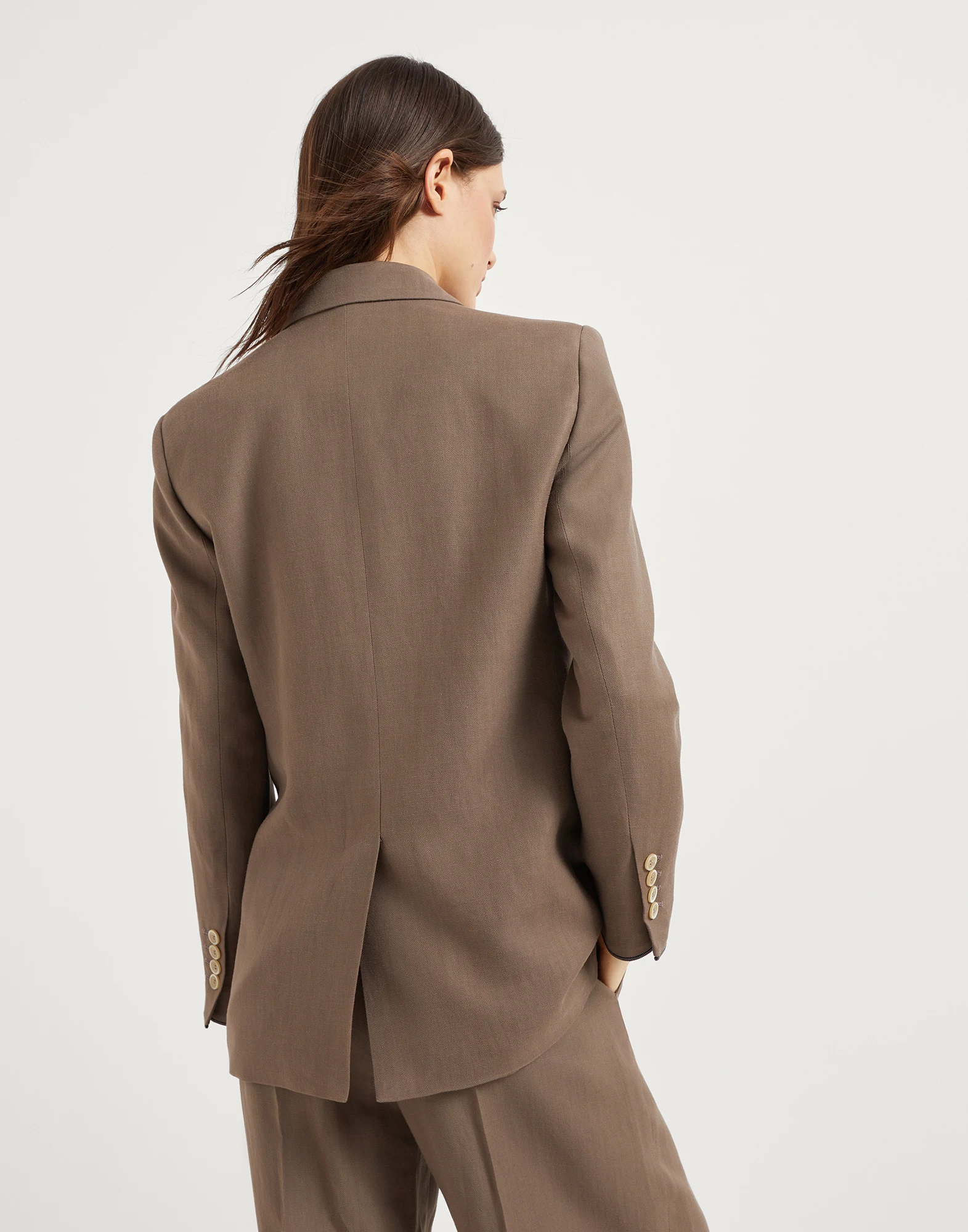 Twill blazer with monili