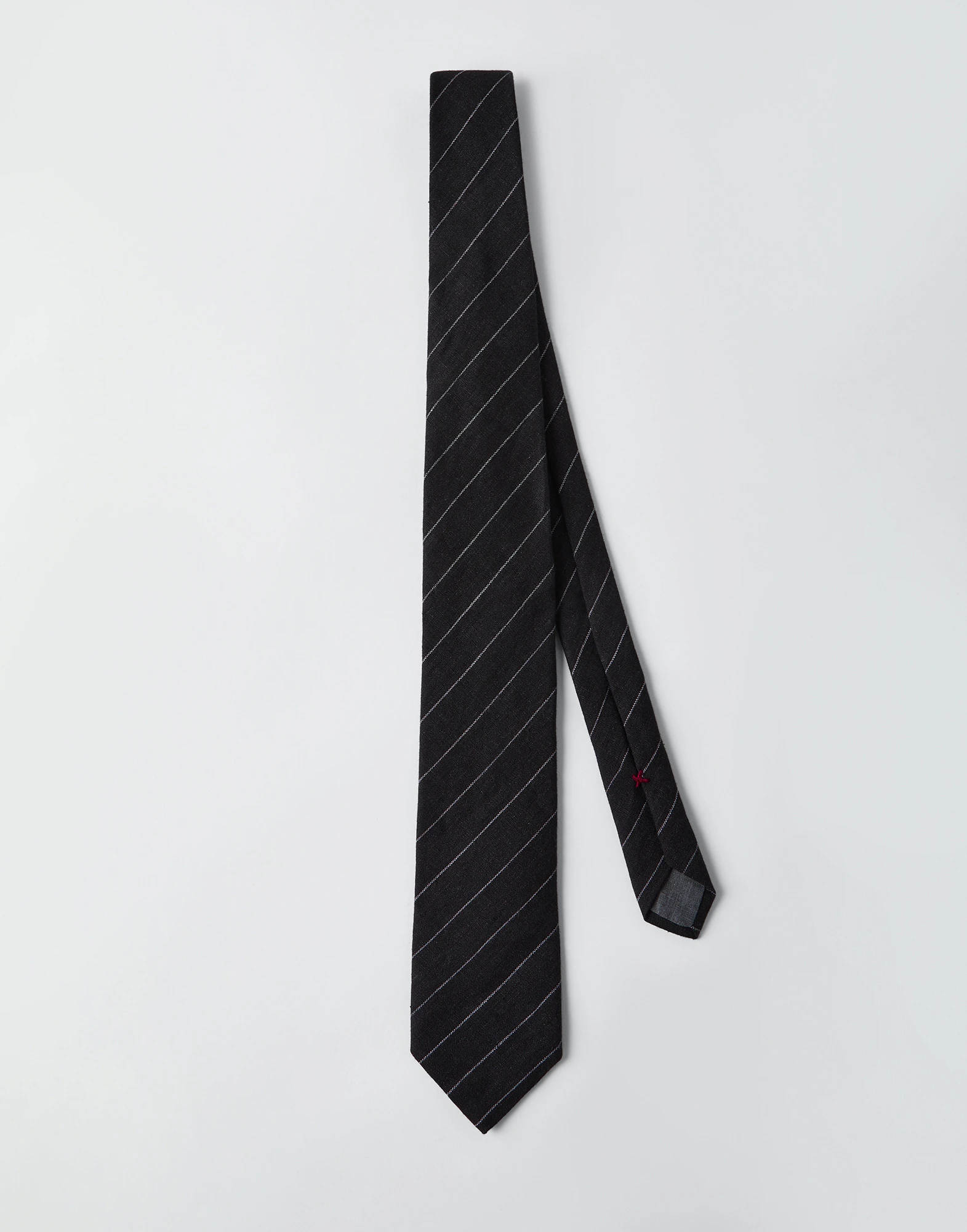 Linen chalk stripe tie