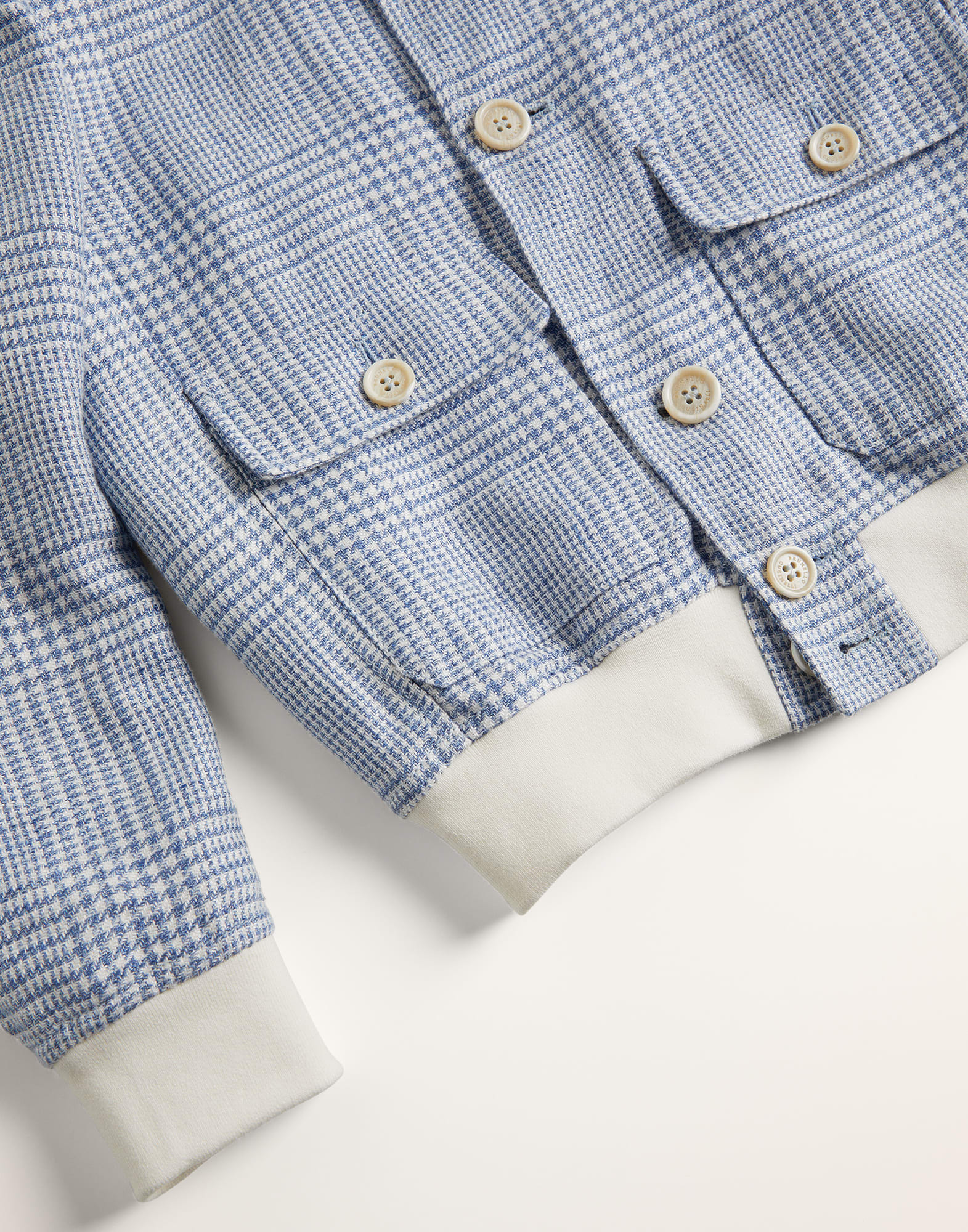 Linen, wool and silk Prince of Wales outerwear jacket