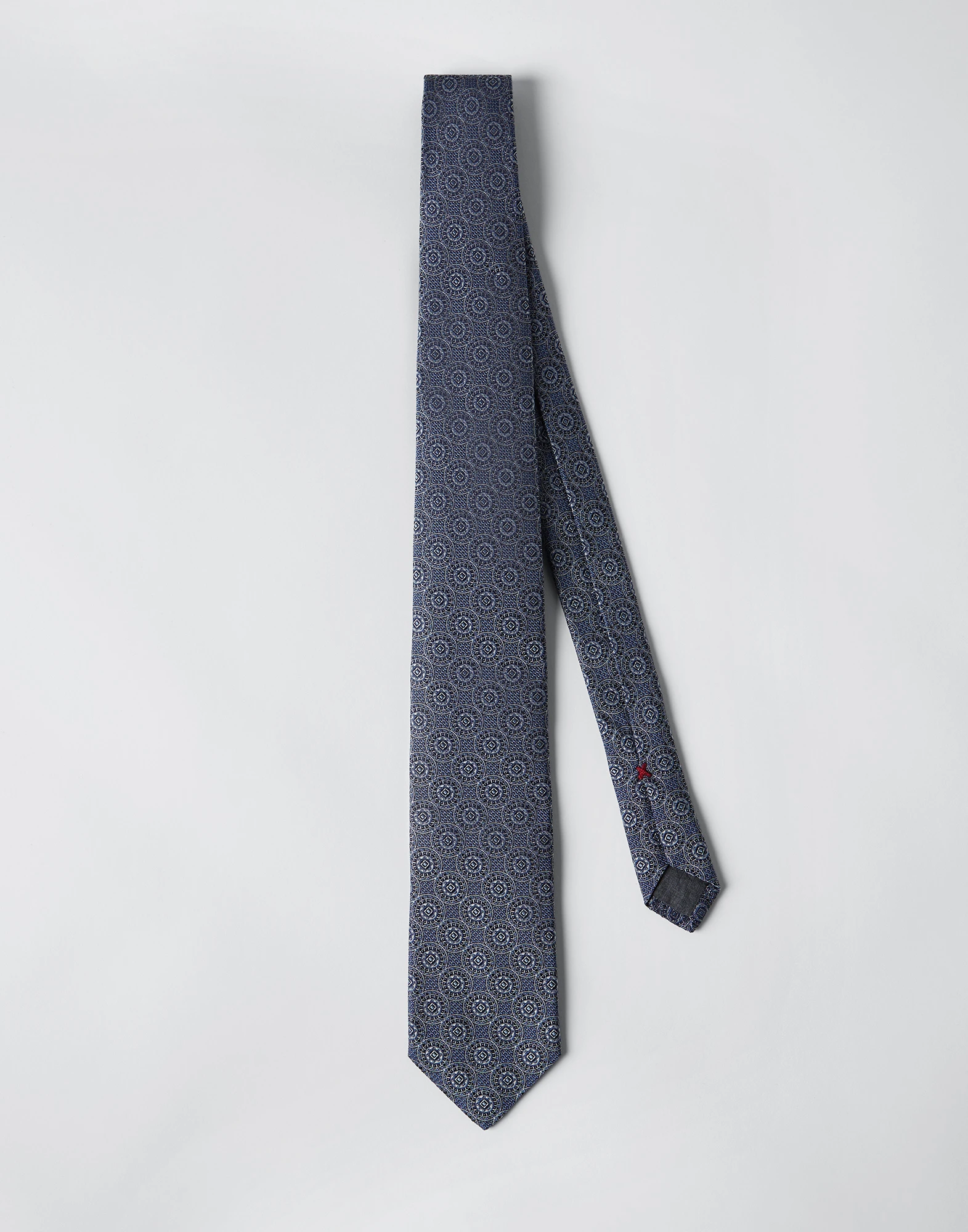 Silk tie with geometric design