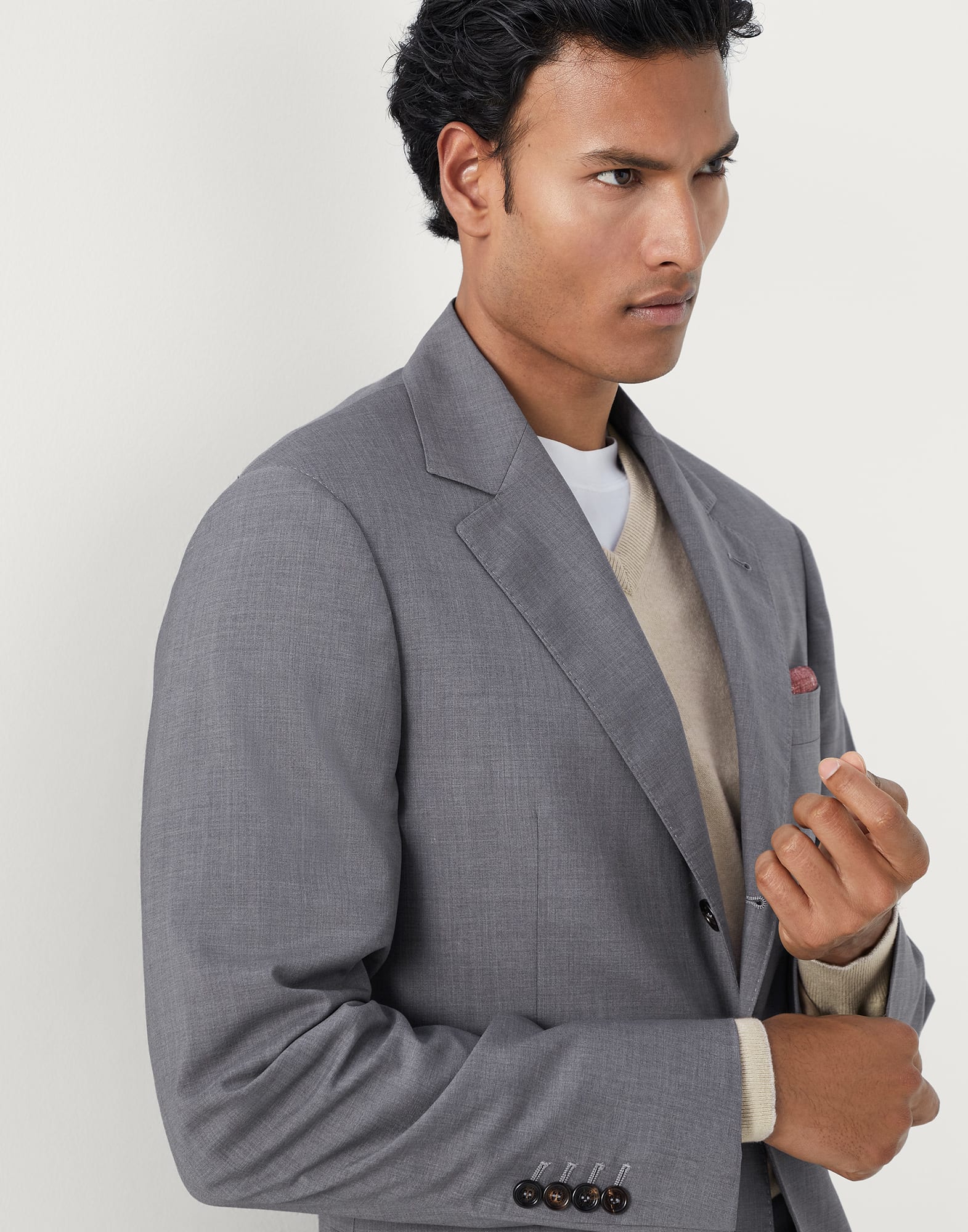 Super 150s lightweight wool and silk blazer