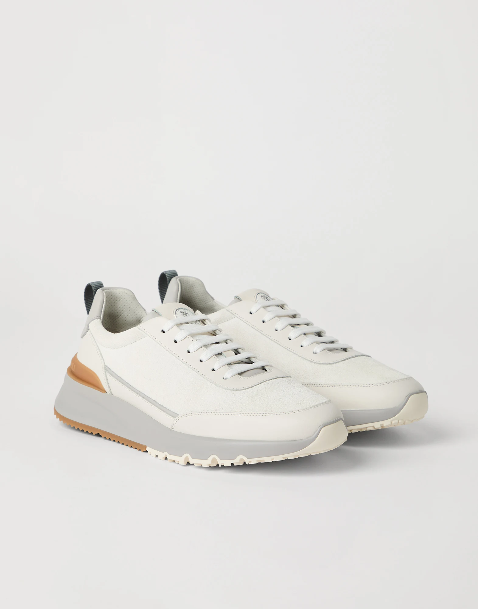 Suede and calfskin runners