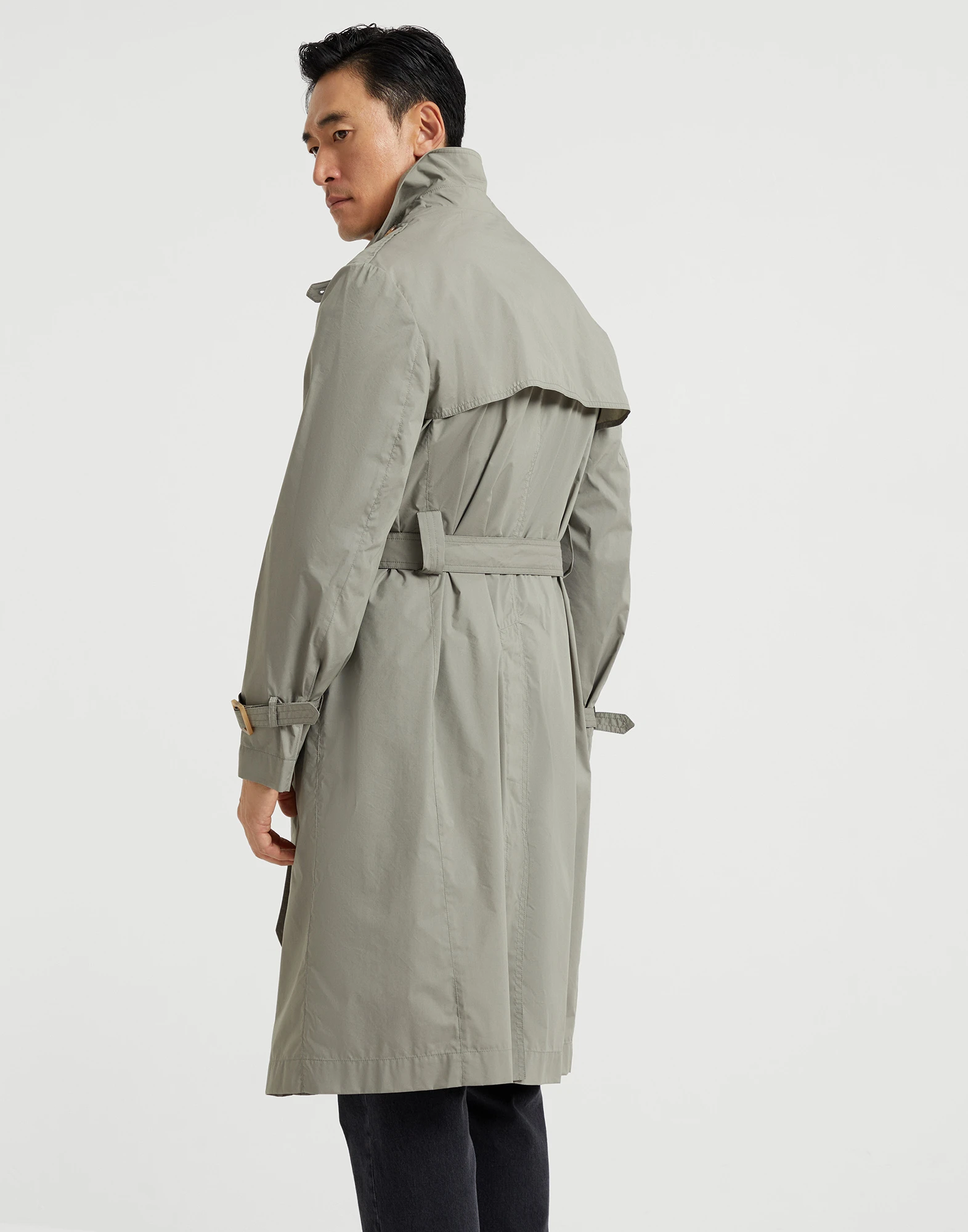 Water-resistant fabric trench coat