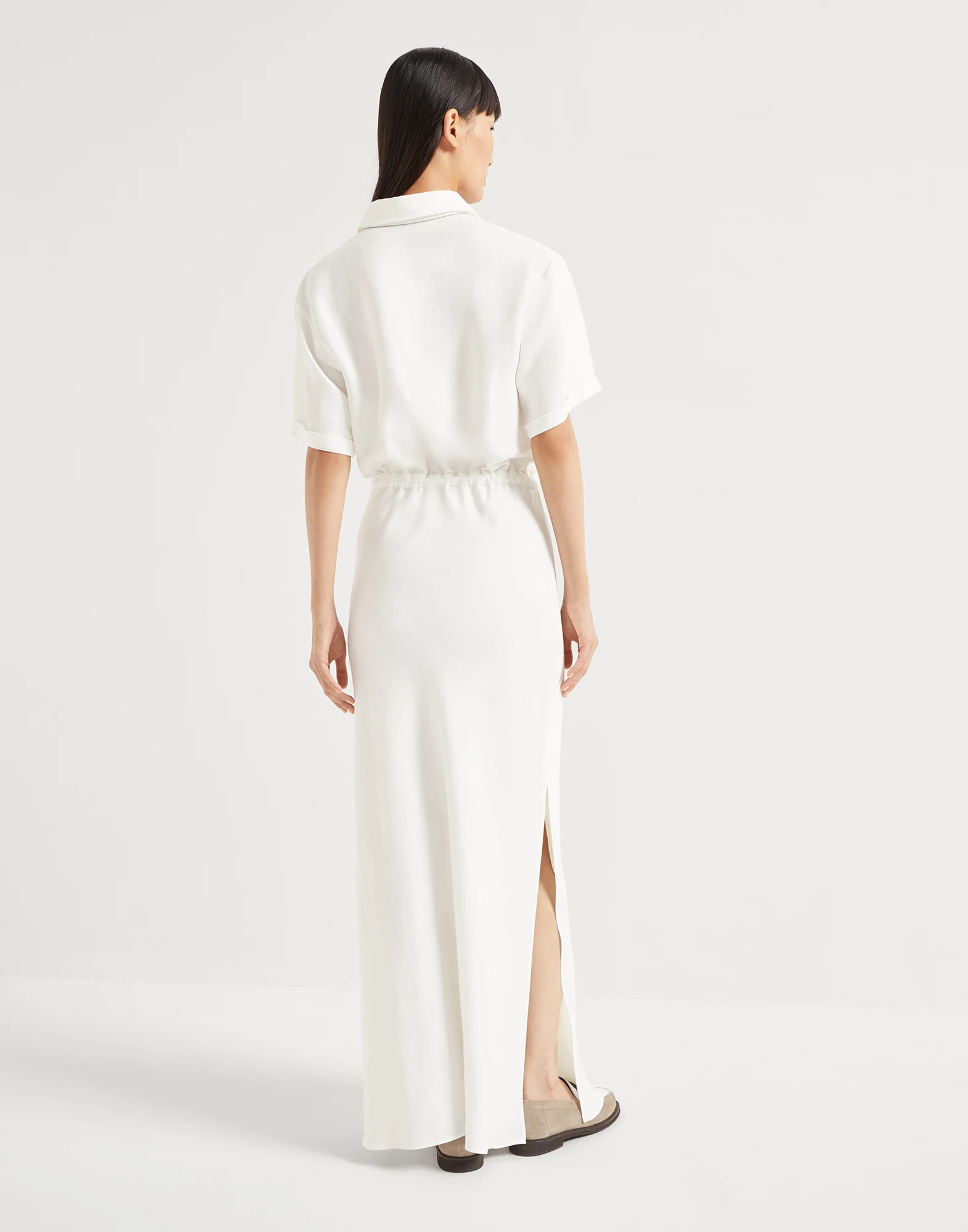 Twill dress with monili