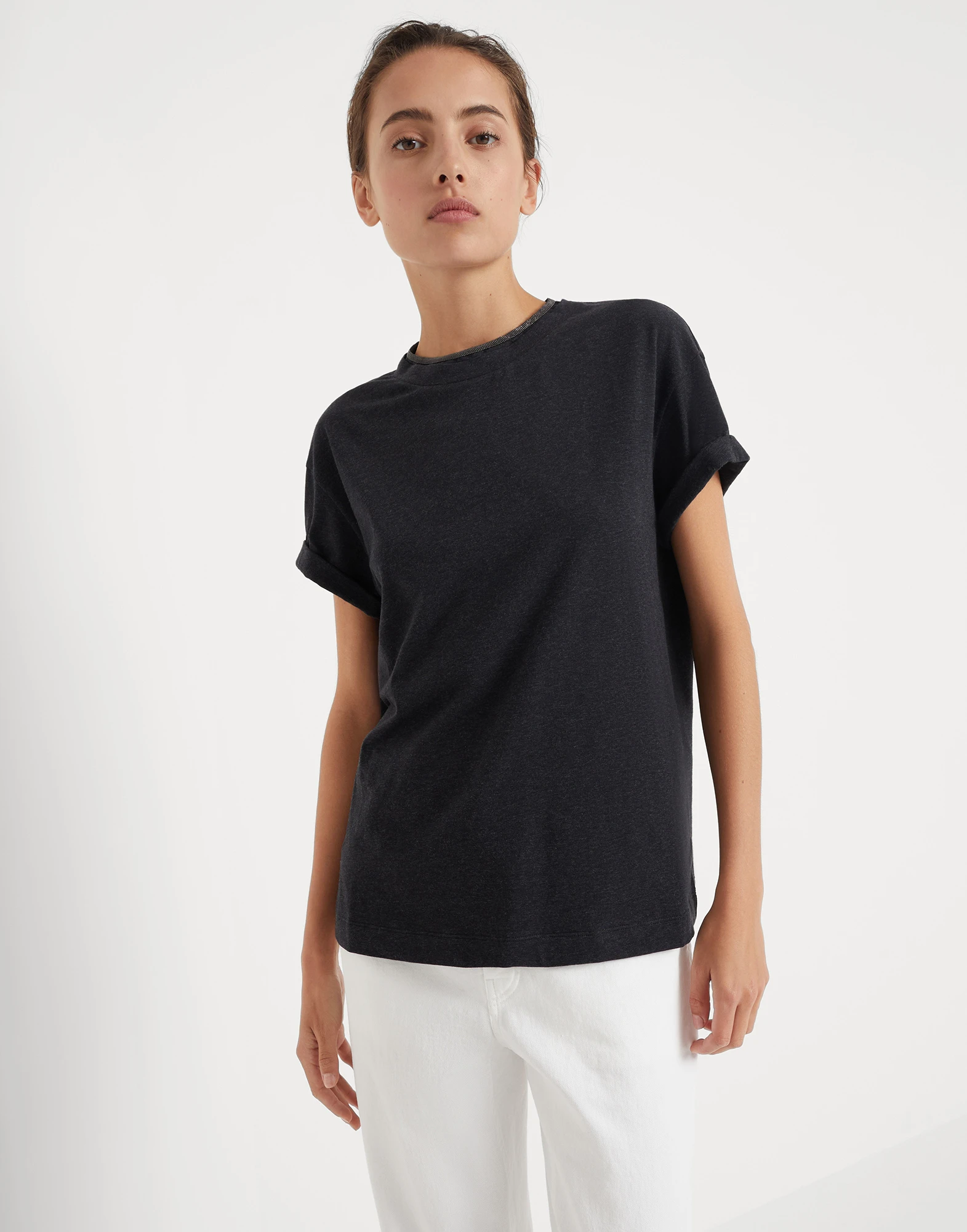 T-shirt with Precious Faux Layering