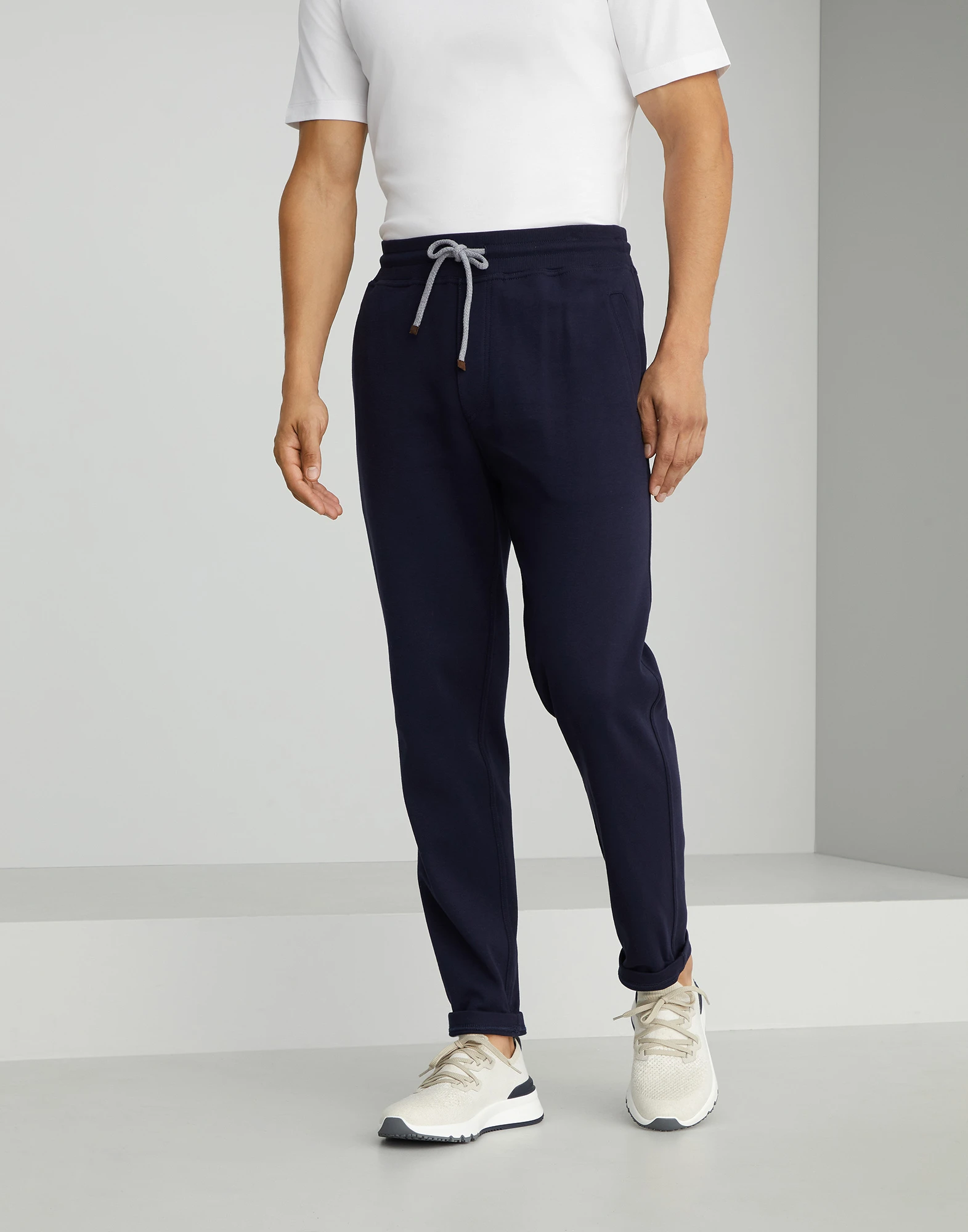 Techno cotton French terry trousers