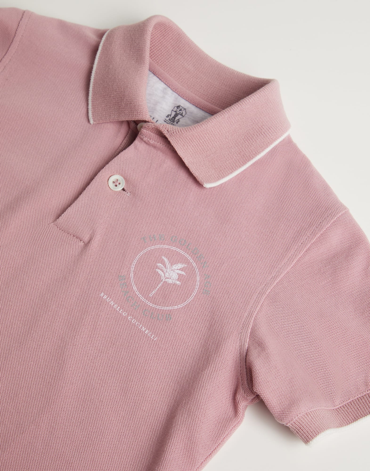Cotton pique polo shirt with print
