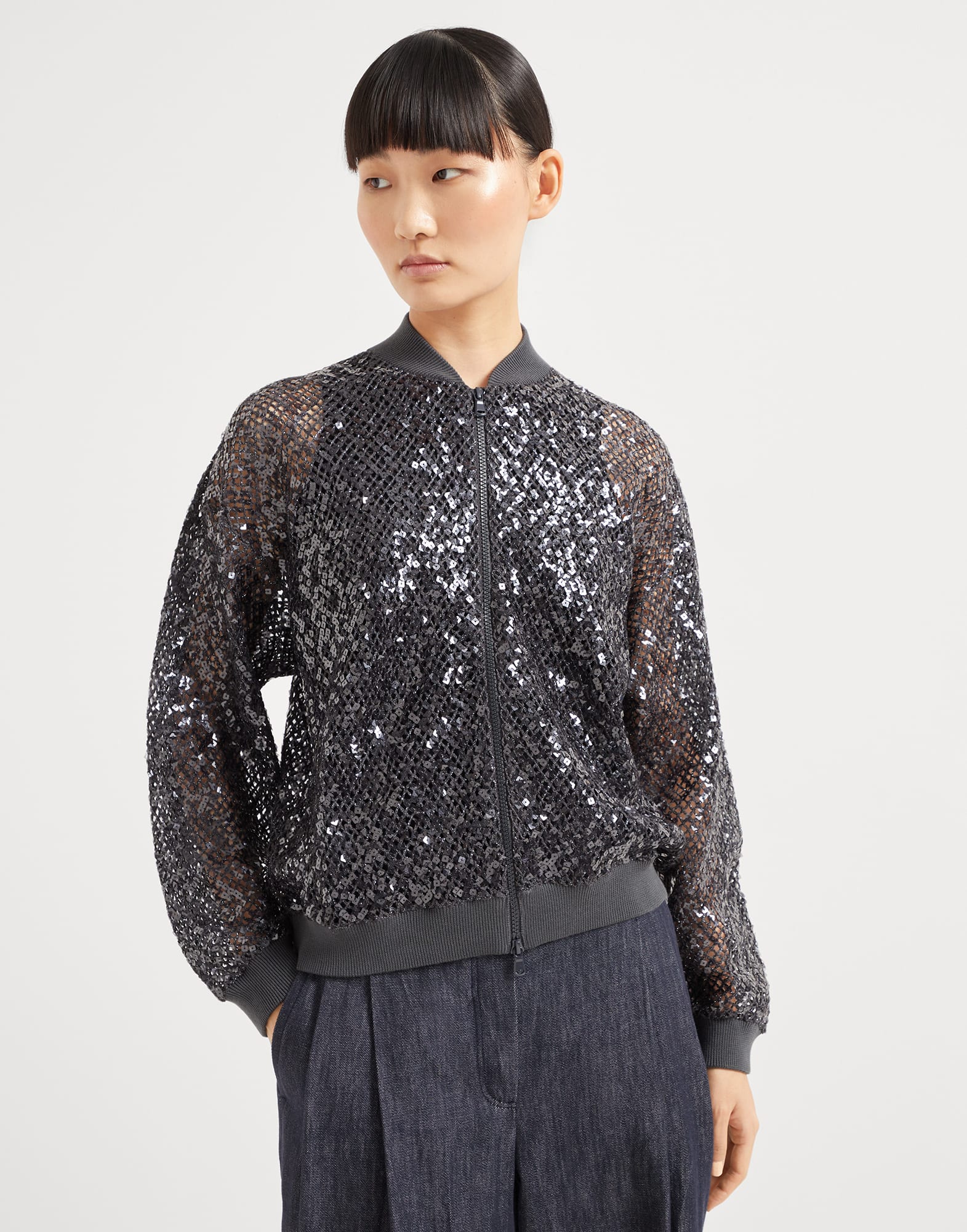 Dazzling Net Embroidery cardigan