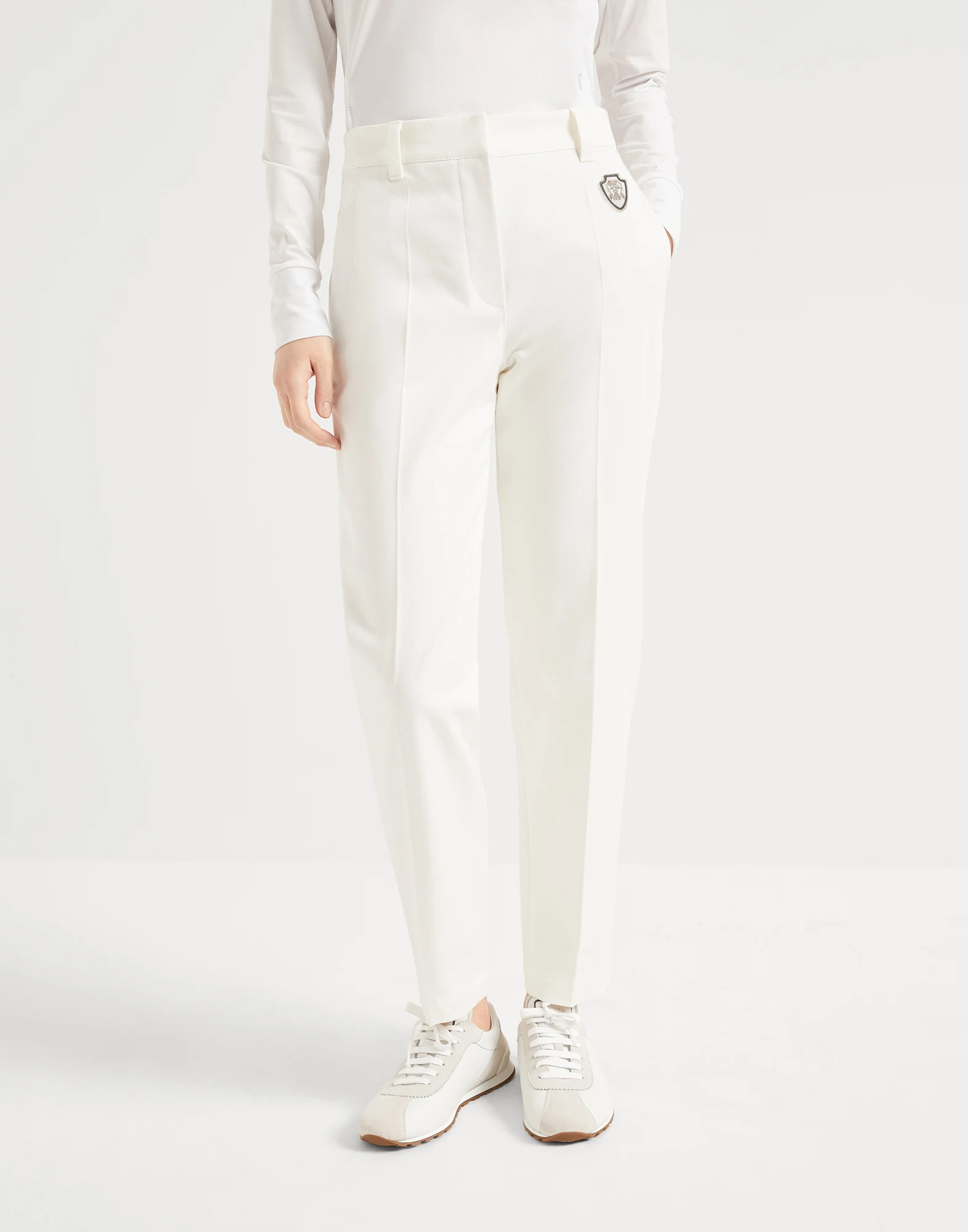 High-waist cigarette trousers