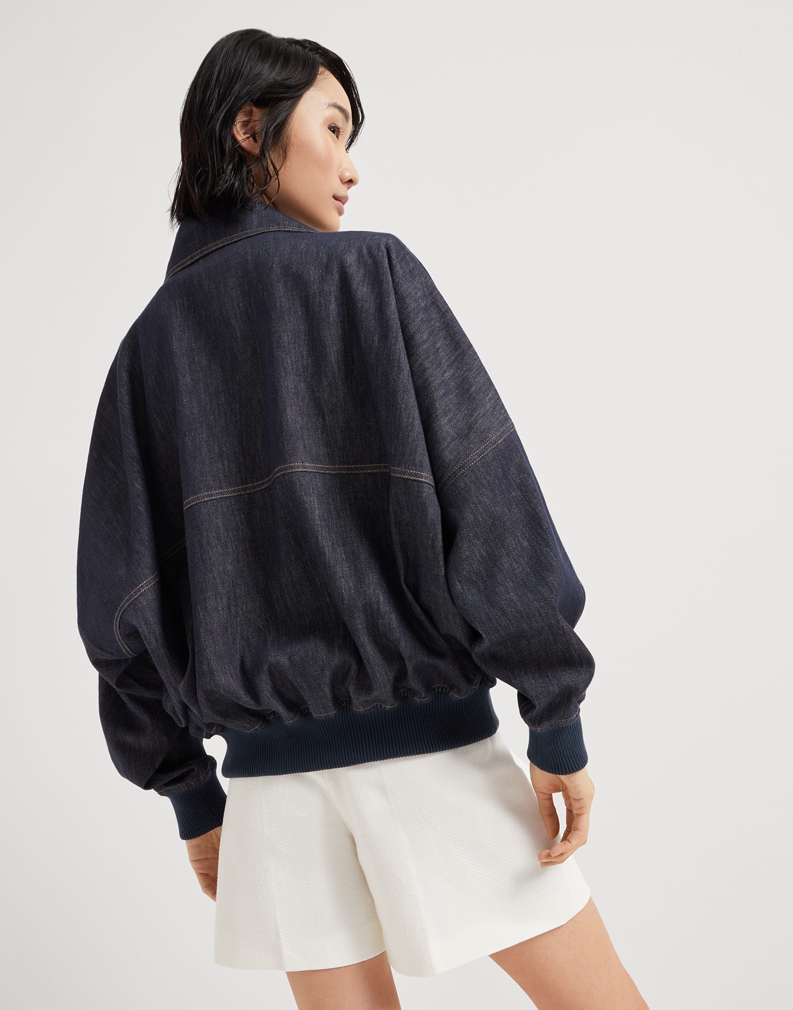 Bomber jacket with monili