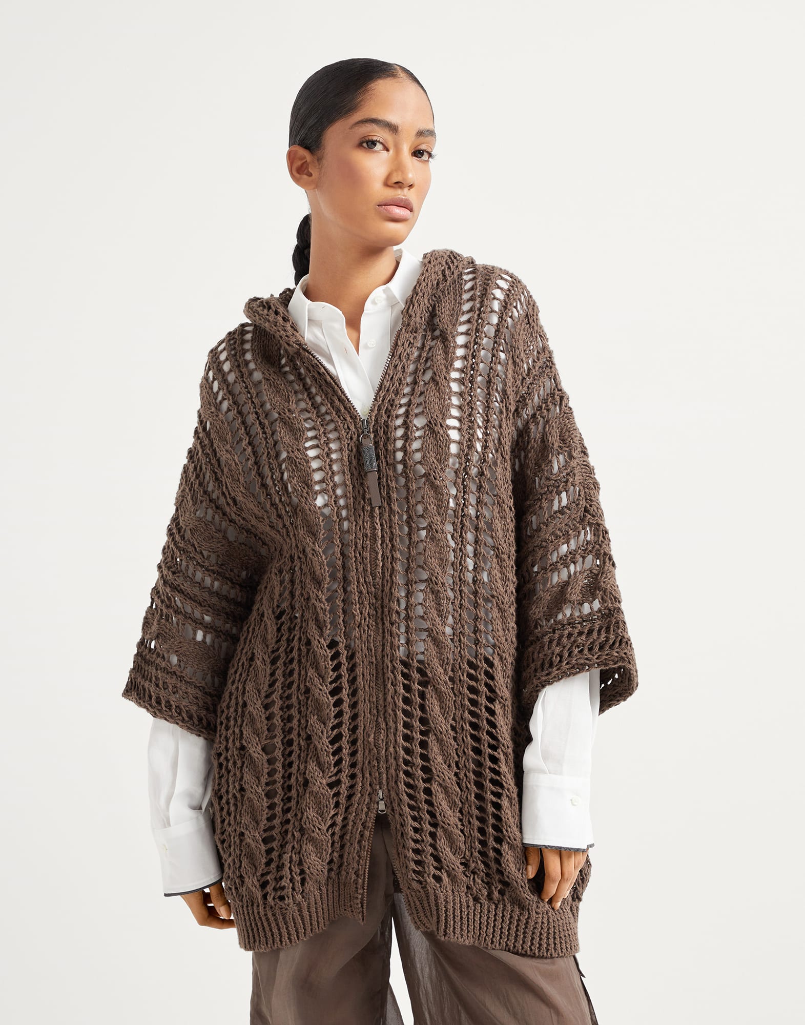 Cable & Mesh cardigan