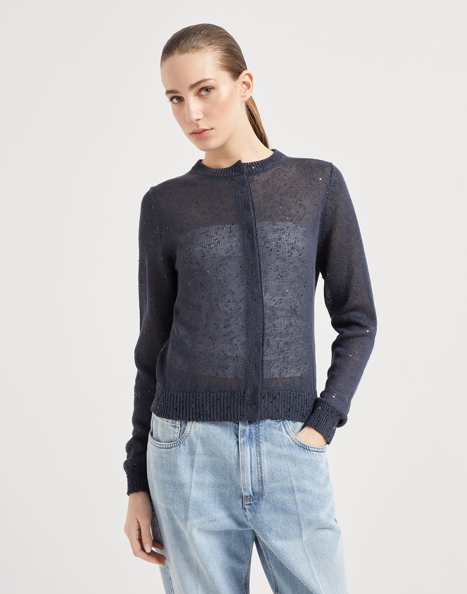 Linen and silk cardigan