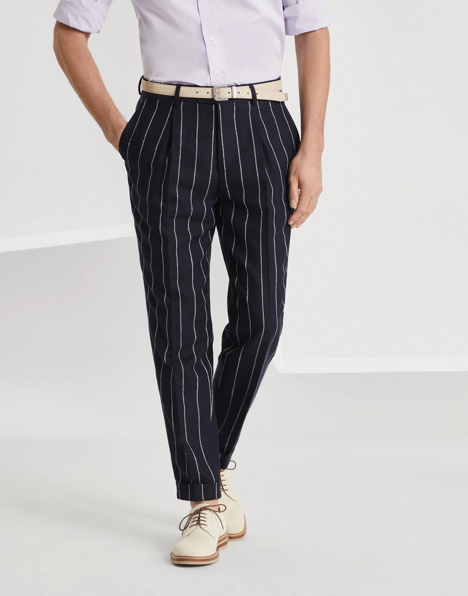 Linen and cotton trousers