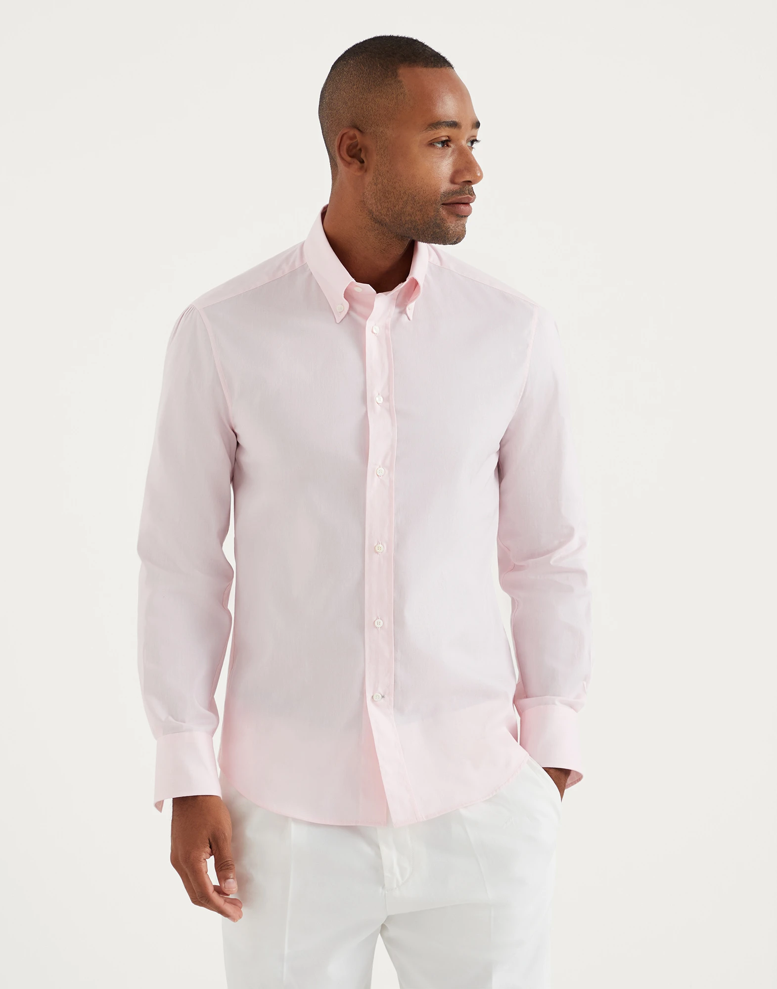 Lightweight Oxford slim fit shirt with button-down collar