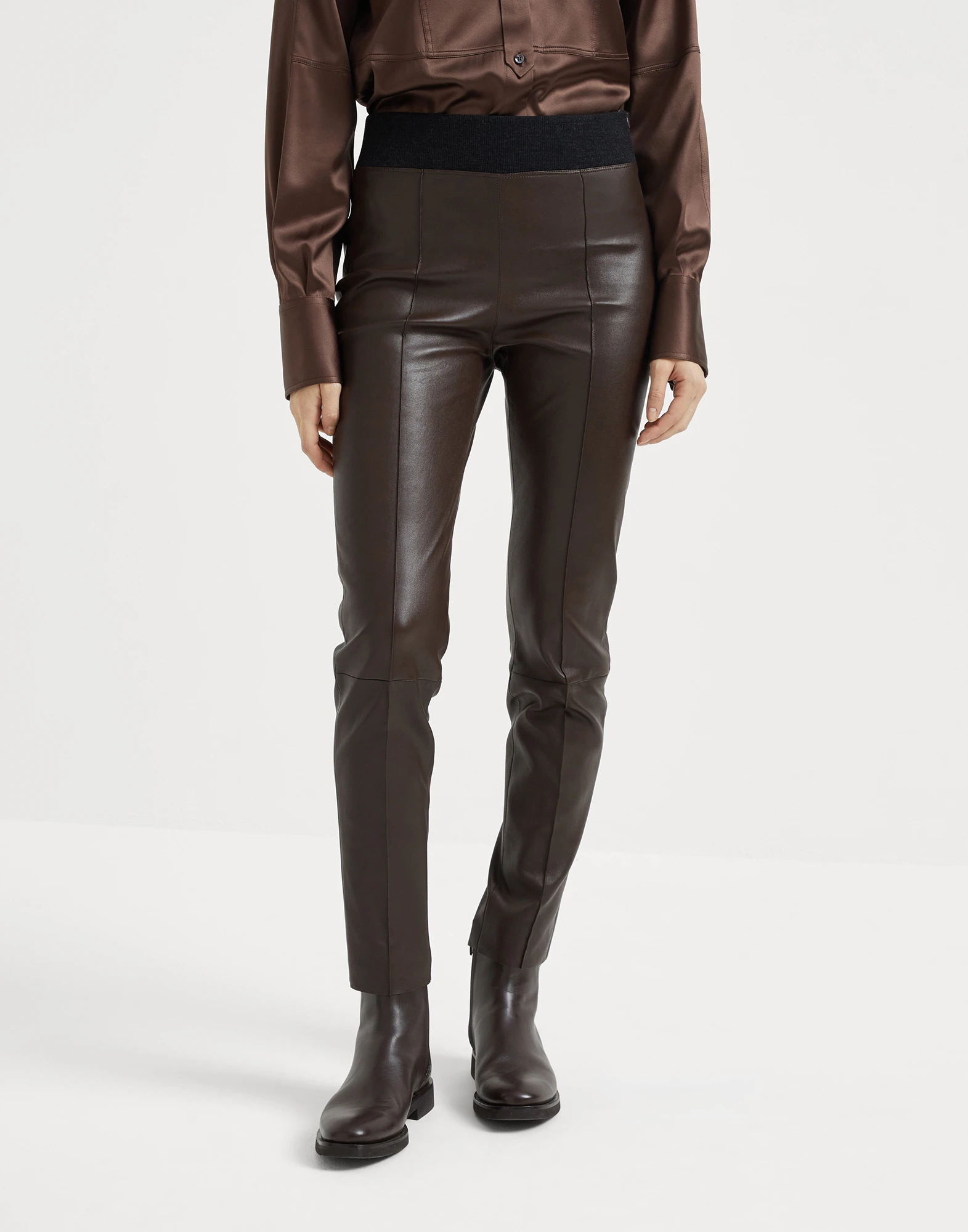 Stretch nappa leggings