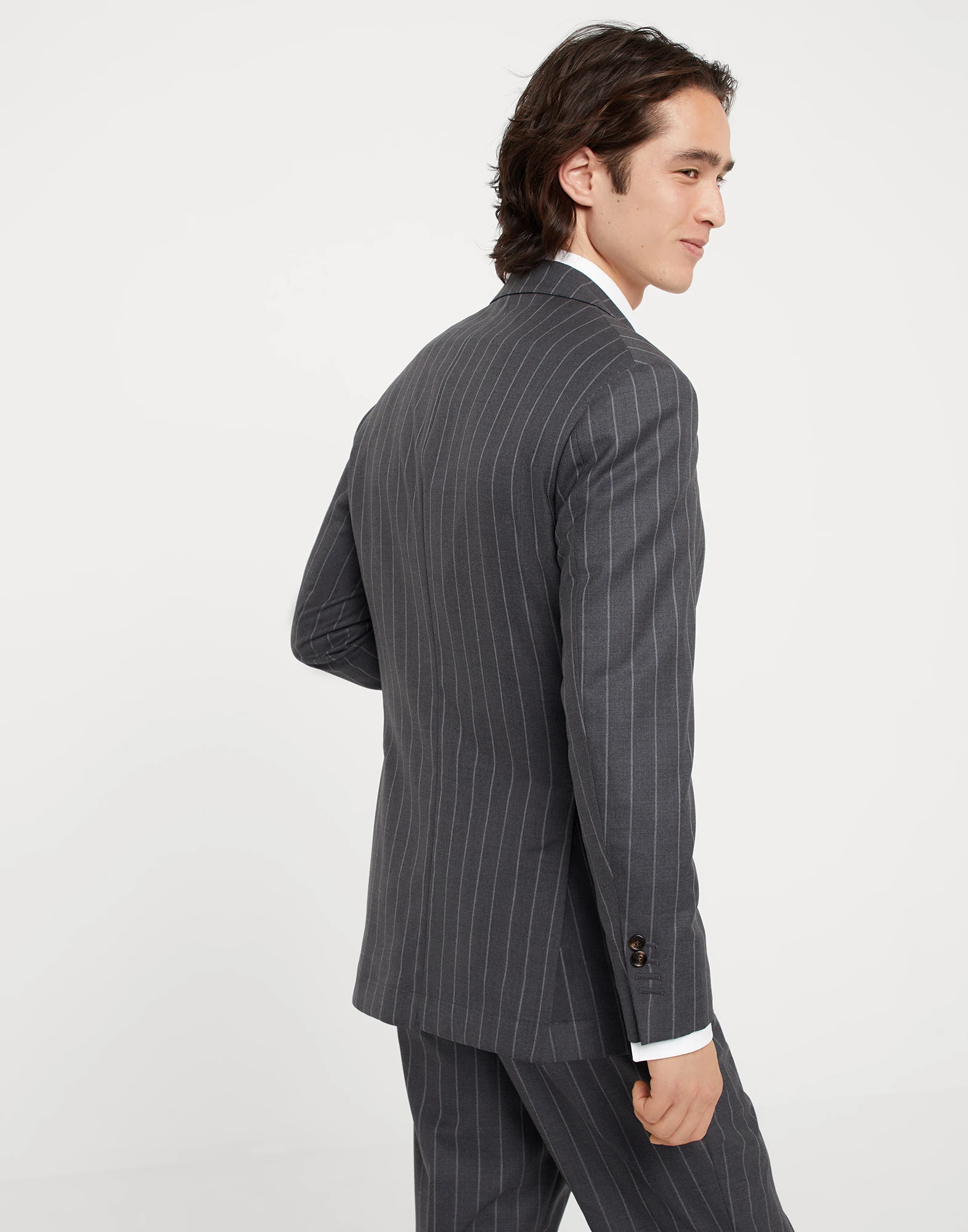 Wide chalk stripe blazer