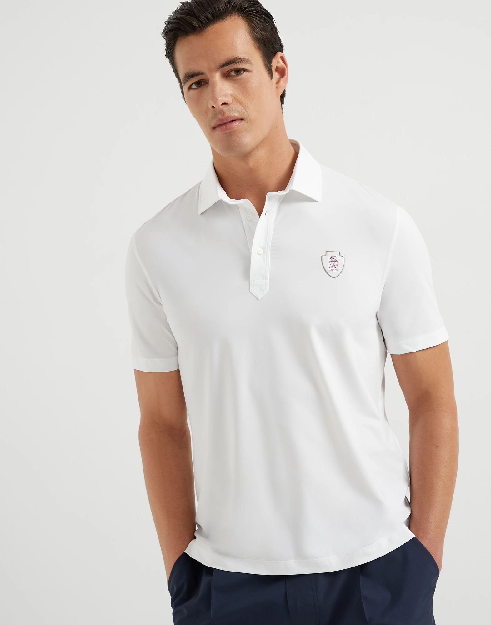 Polo with shirt collar