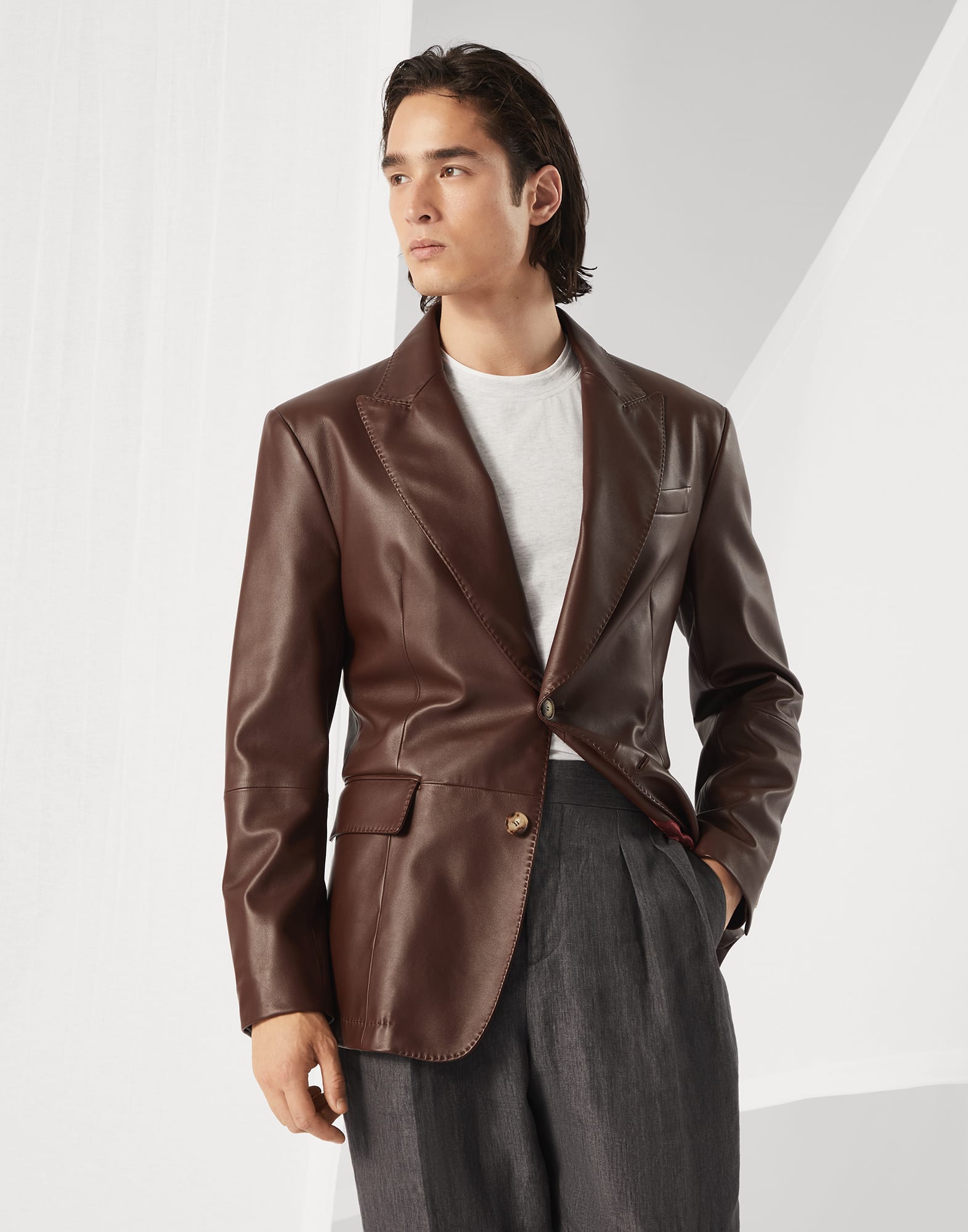 Nappa leather blazer