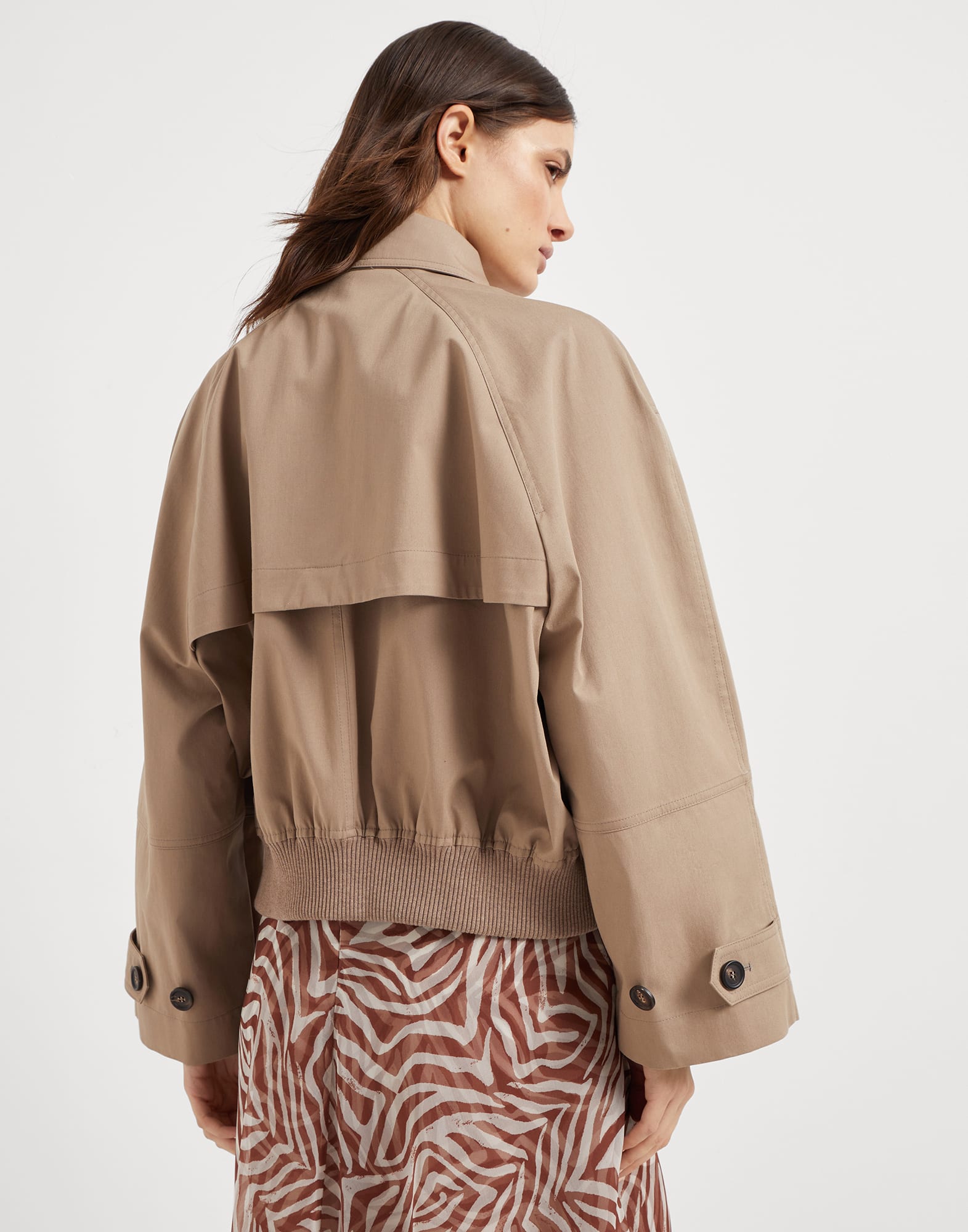 Crop caban jacket with monili