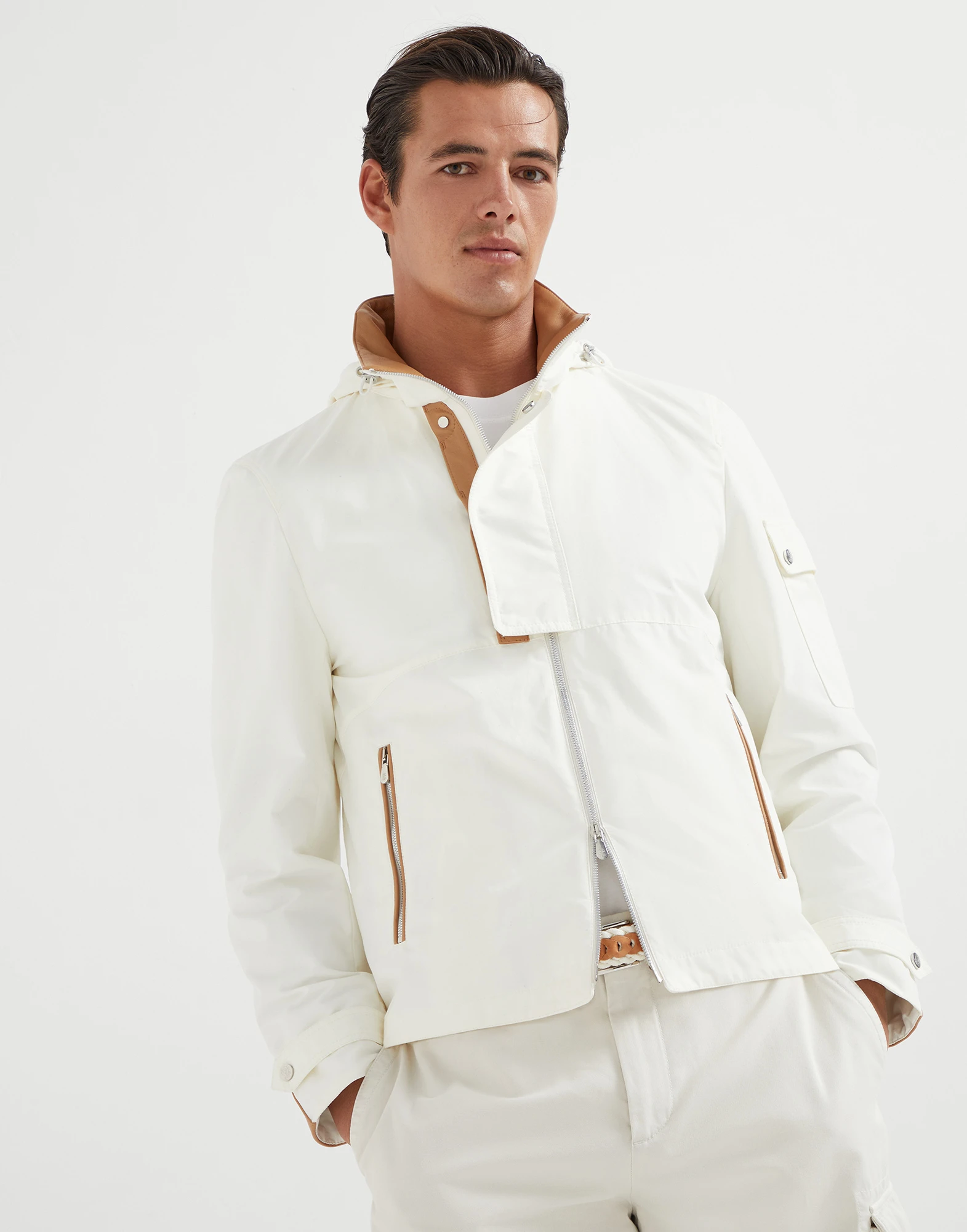Gabardine outerwear jacket
