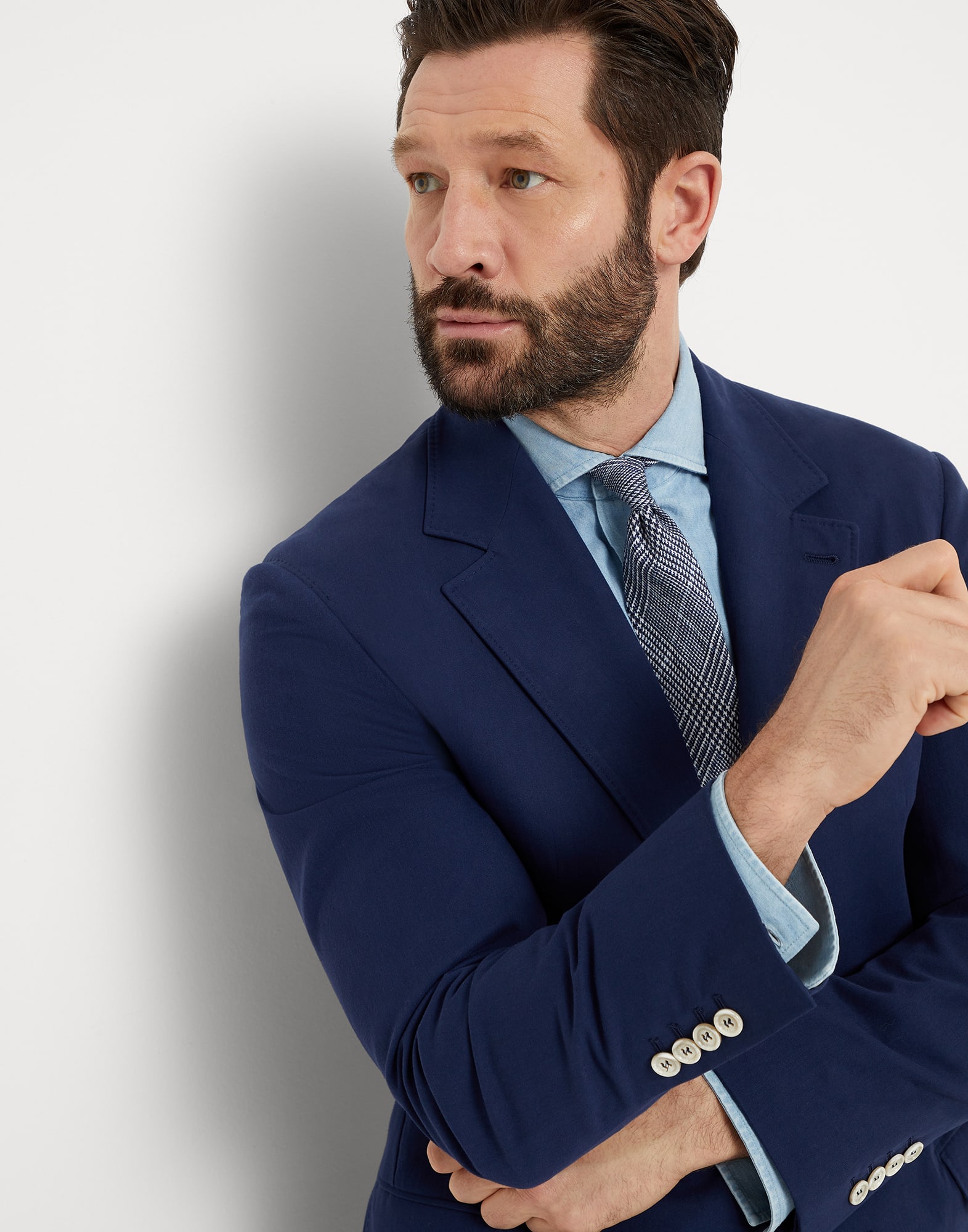 Cotton and kapok gabardine blazer