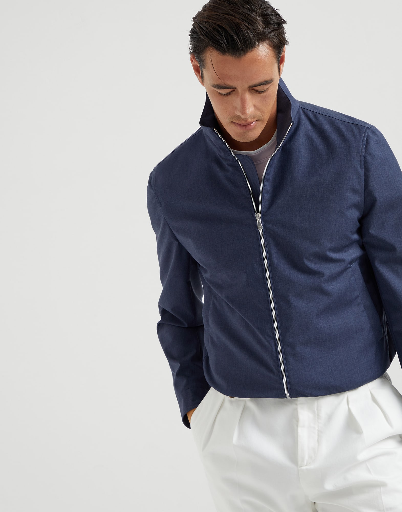 Bonded fabric bomber jacket