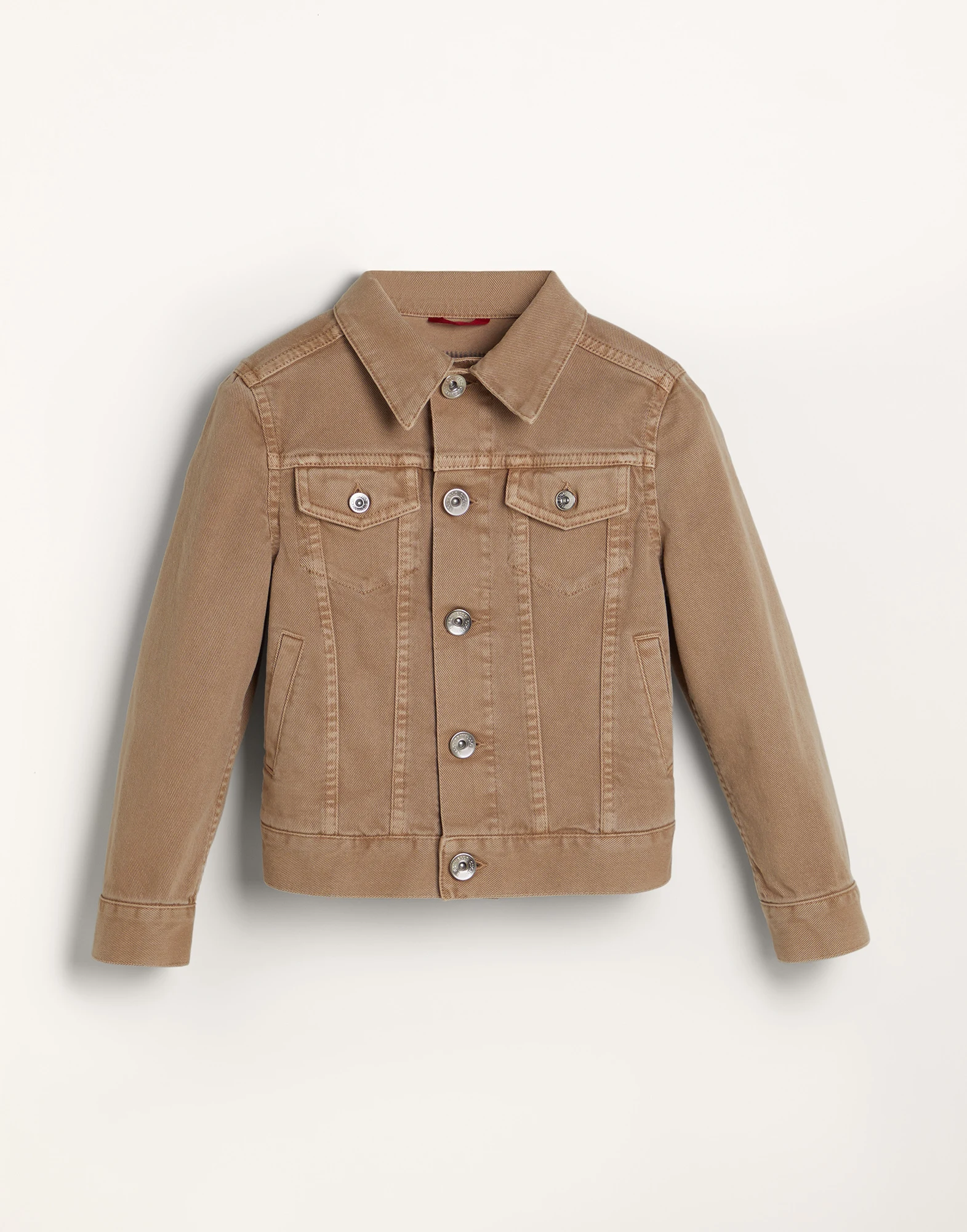 Garment-dyed four-pocket jacket in comfort cotton lightweight denim