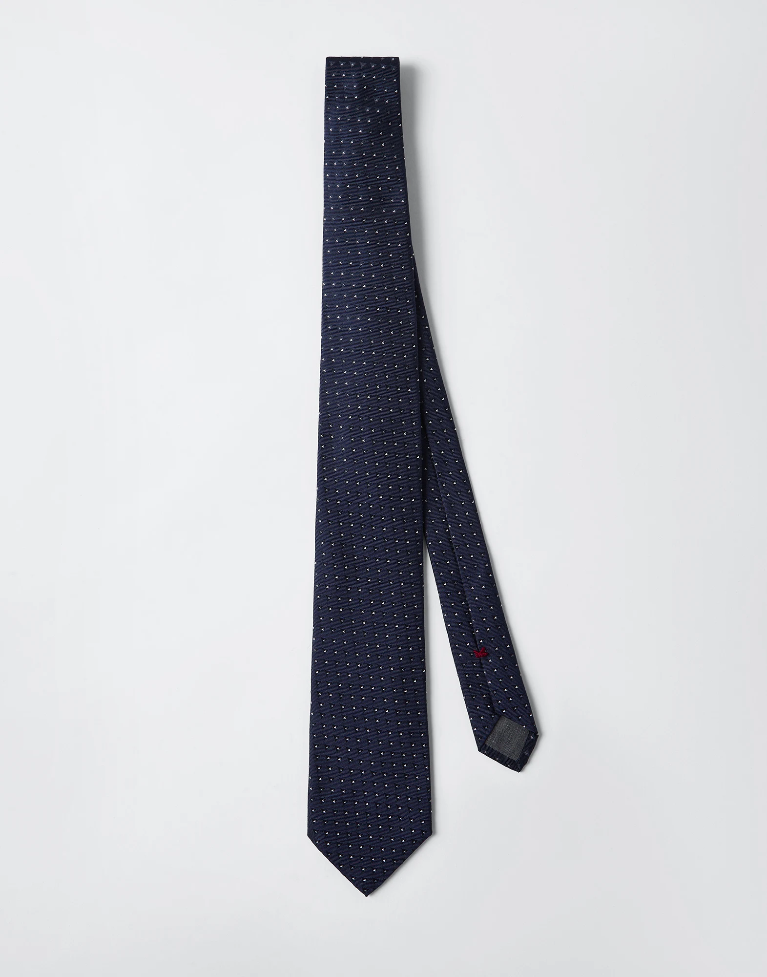 Silk tie with polka dot jacquard