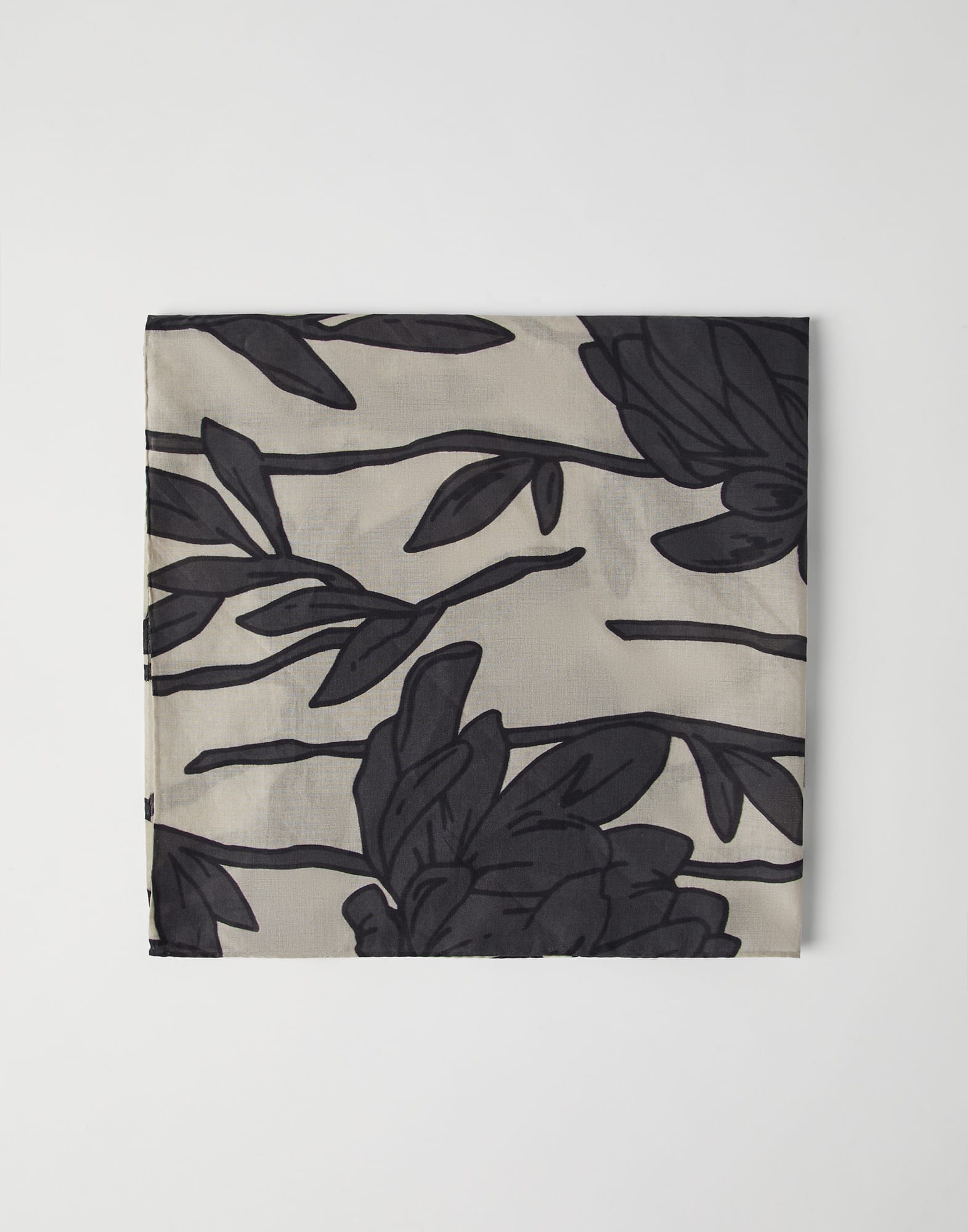 Silk flower print pongee foulard