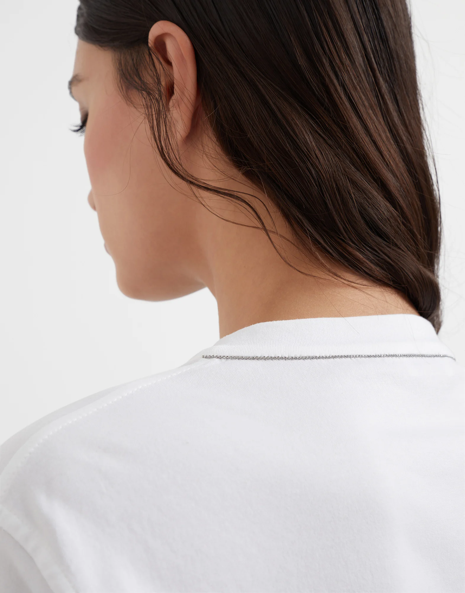 Cotton jersey T-shirt with monili