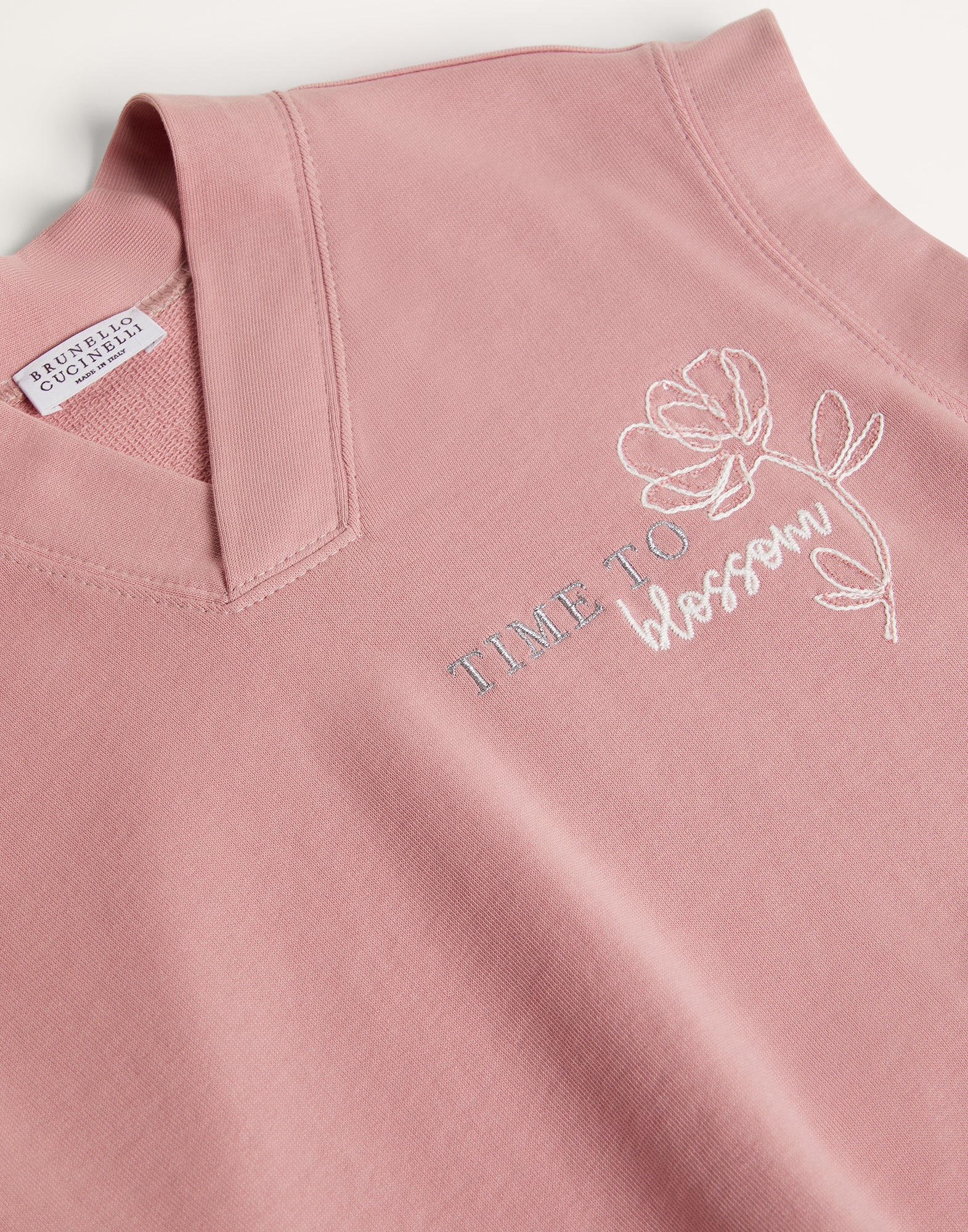 Cotton French terry sweatshirt with embroidery
