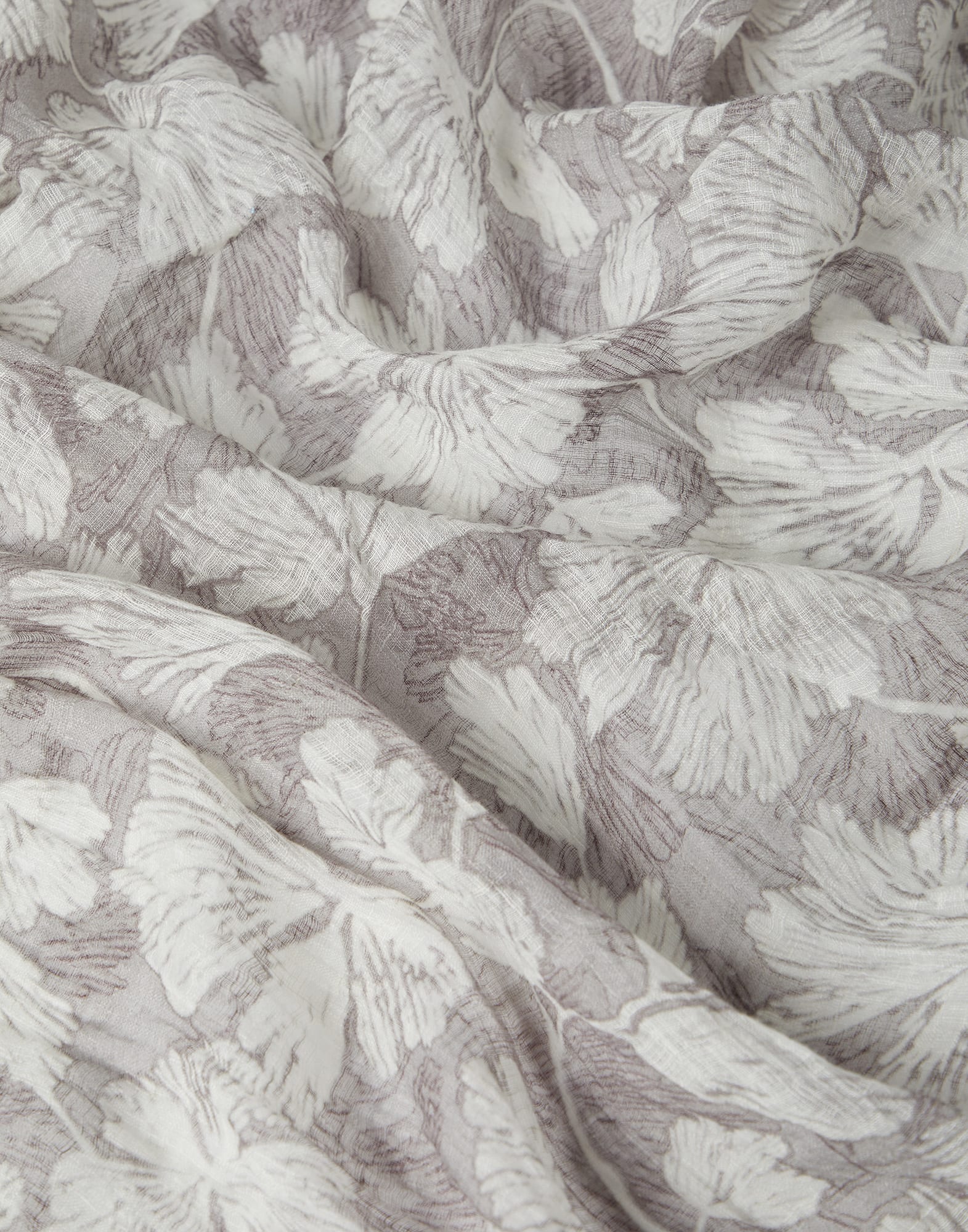 Ginkgo print linen scarf