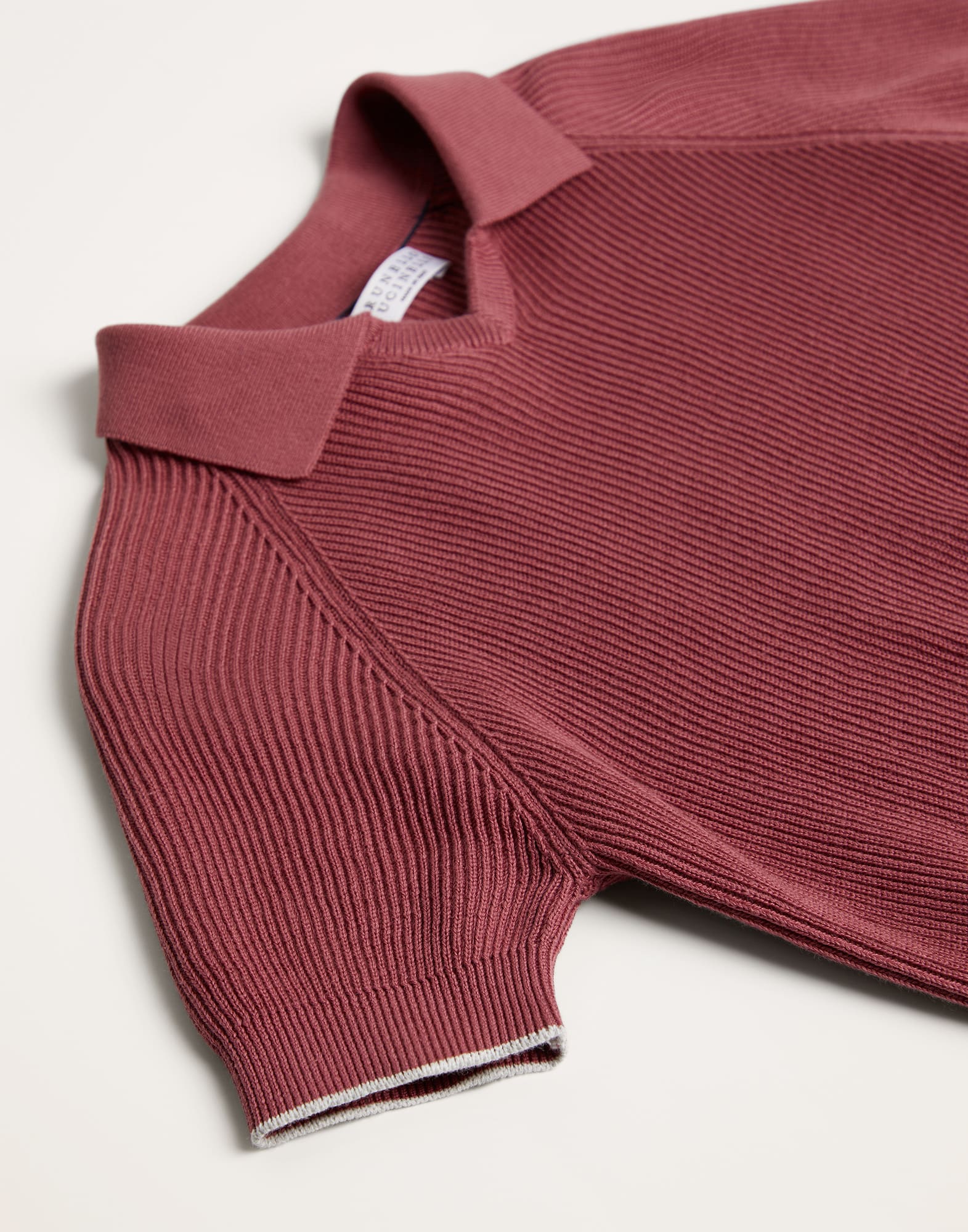 Cotton English rib knit polo