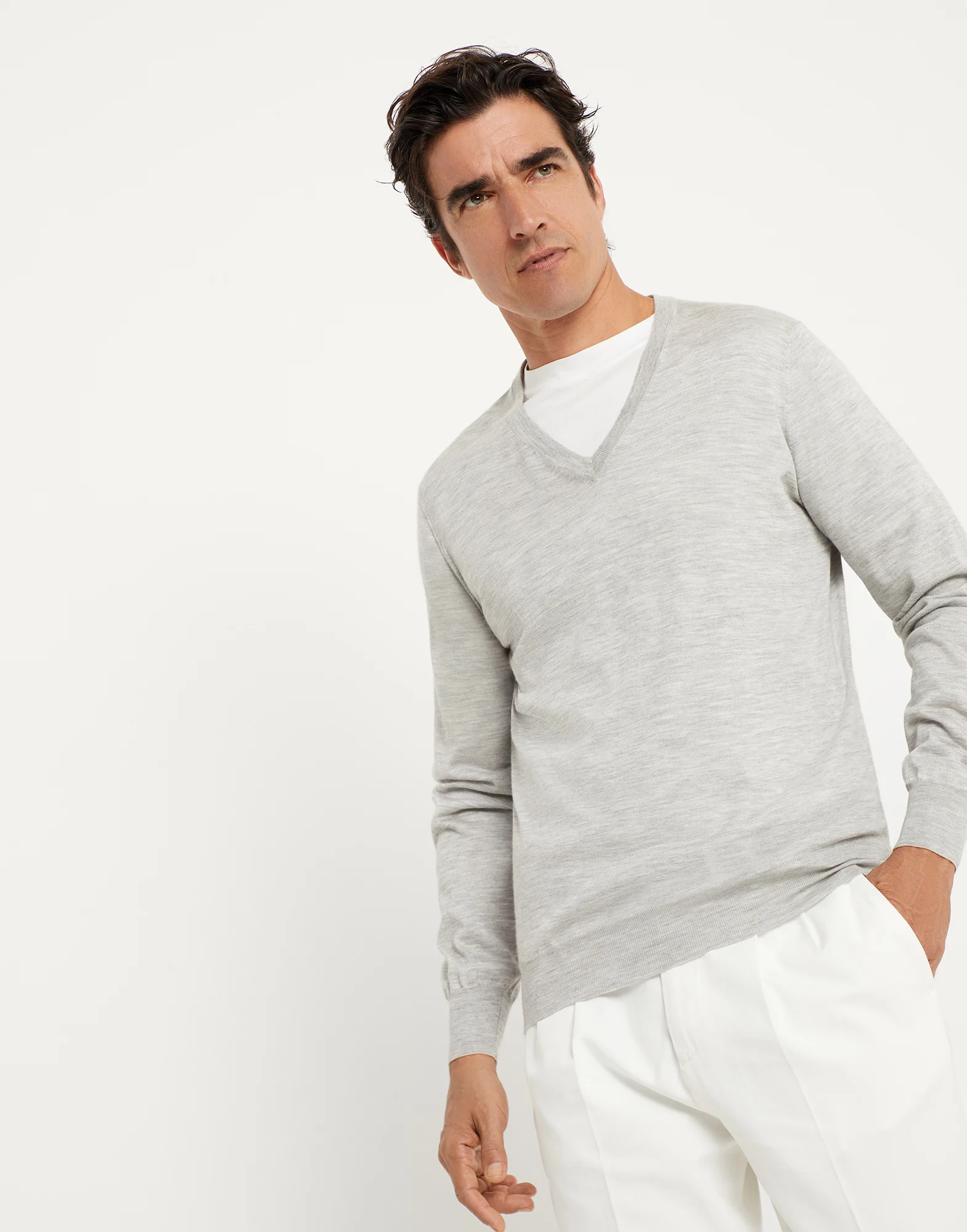 Cashmere and silk lightweight sweater