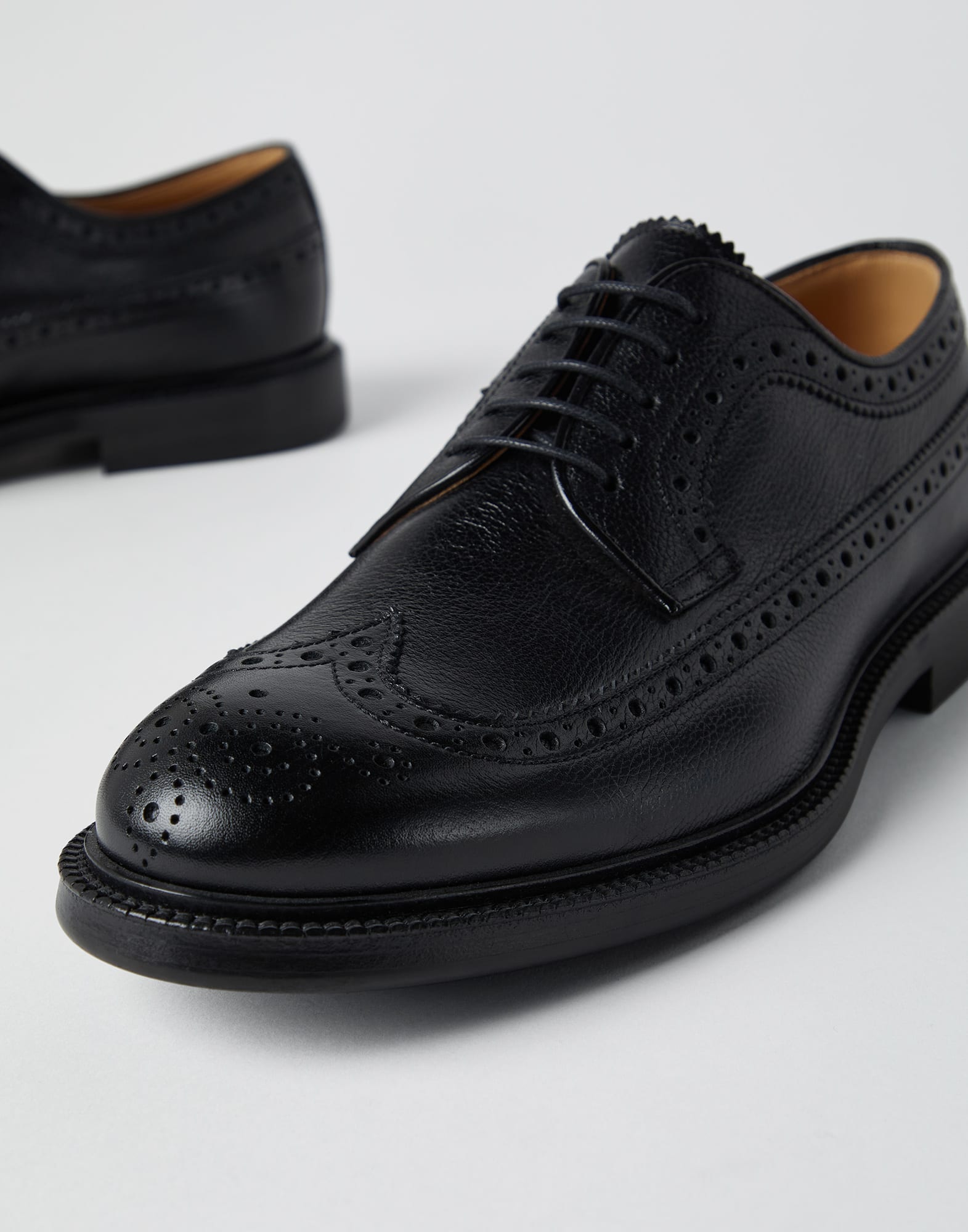 Texture calfskin full brogue Derby