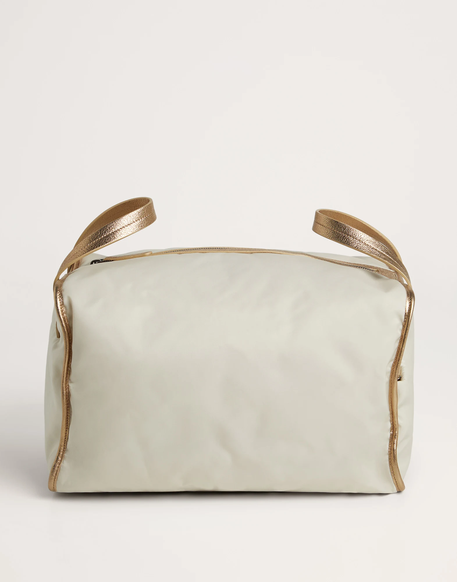 Matte nylon and lame calfskin bag with tennis logo