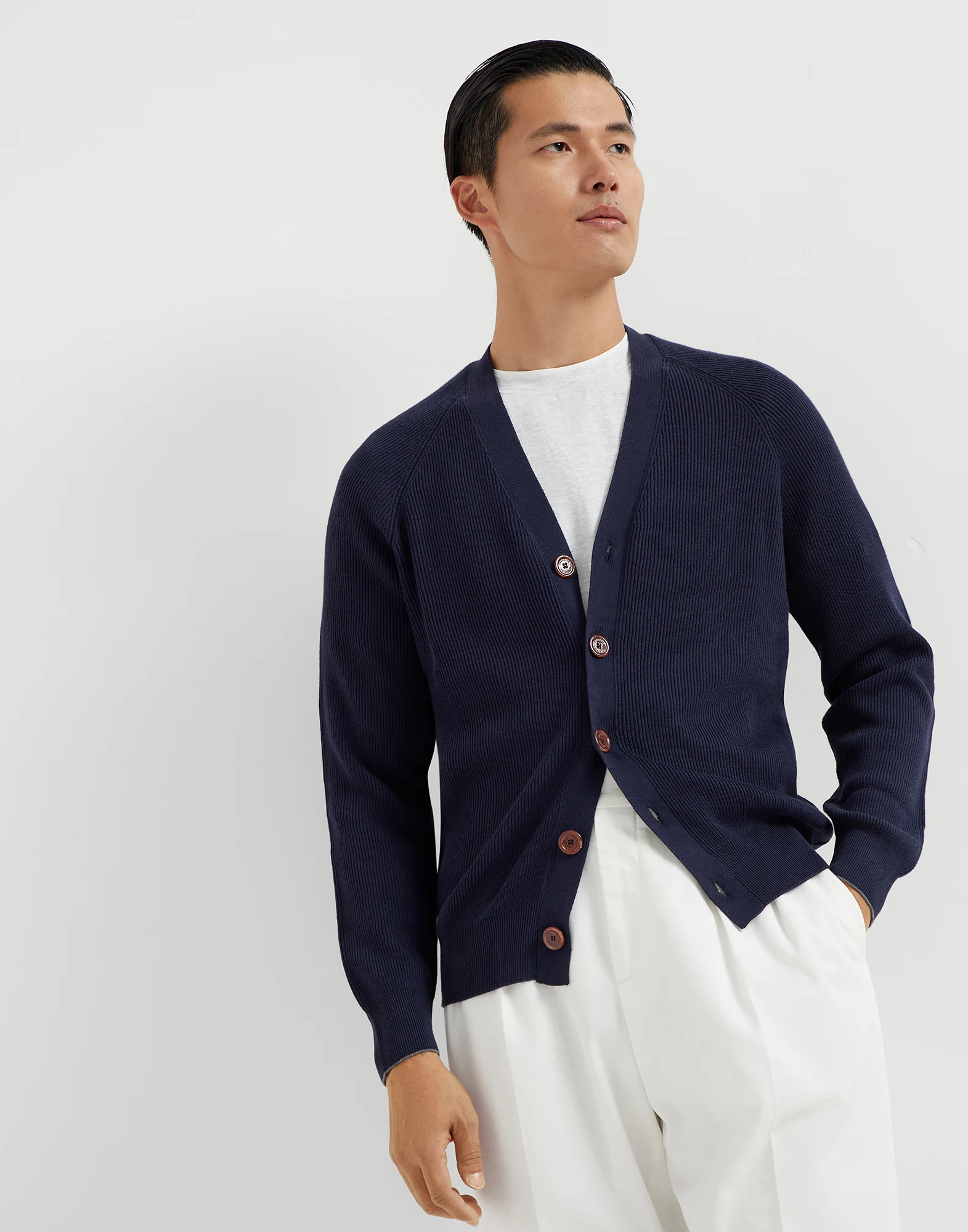 English Rib knit cardigan