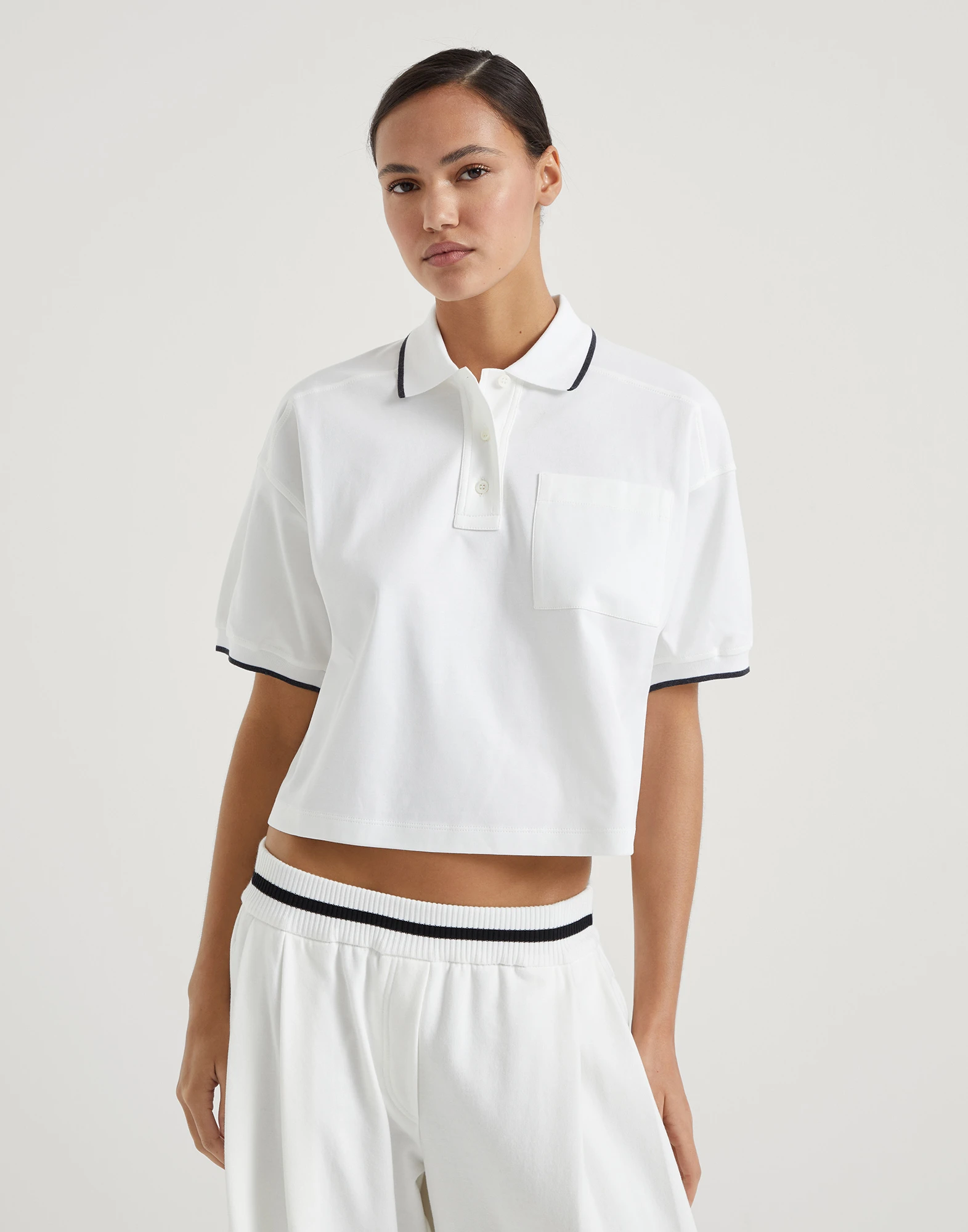 Cotton interlock polo shirt